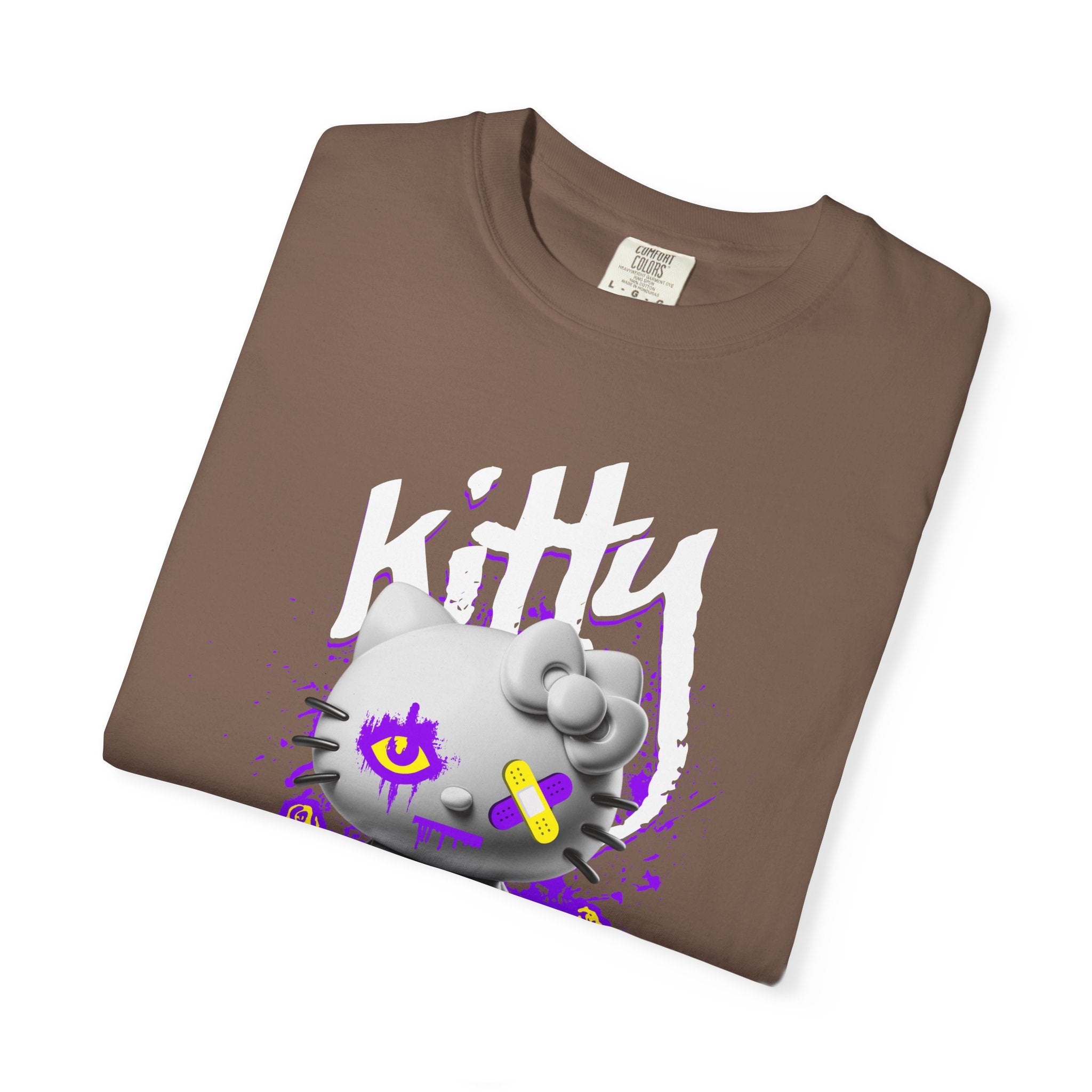 Kitty Cute Punk T-Shirt — 'doesn't say hello' Garment-Dyed Tee