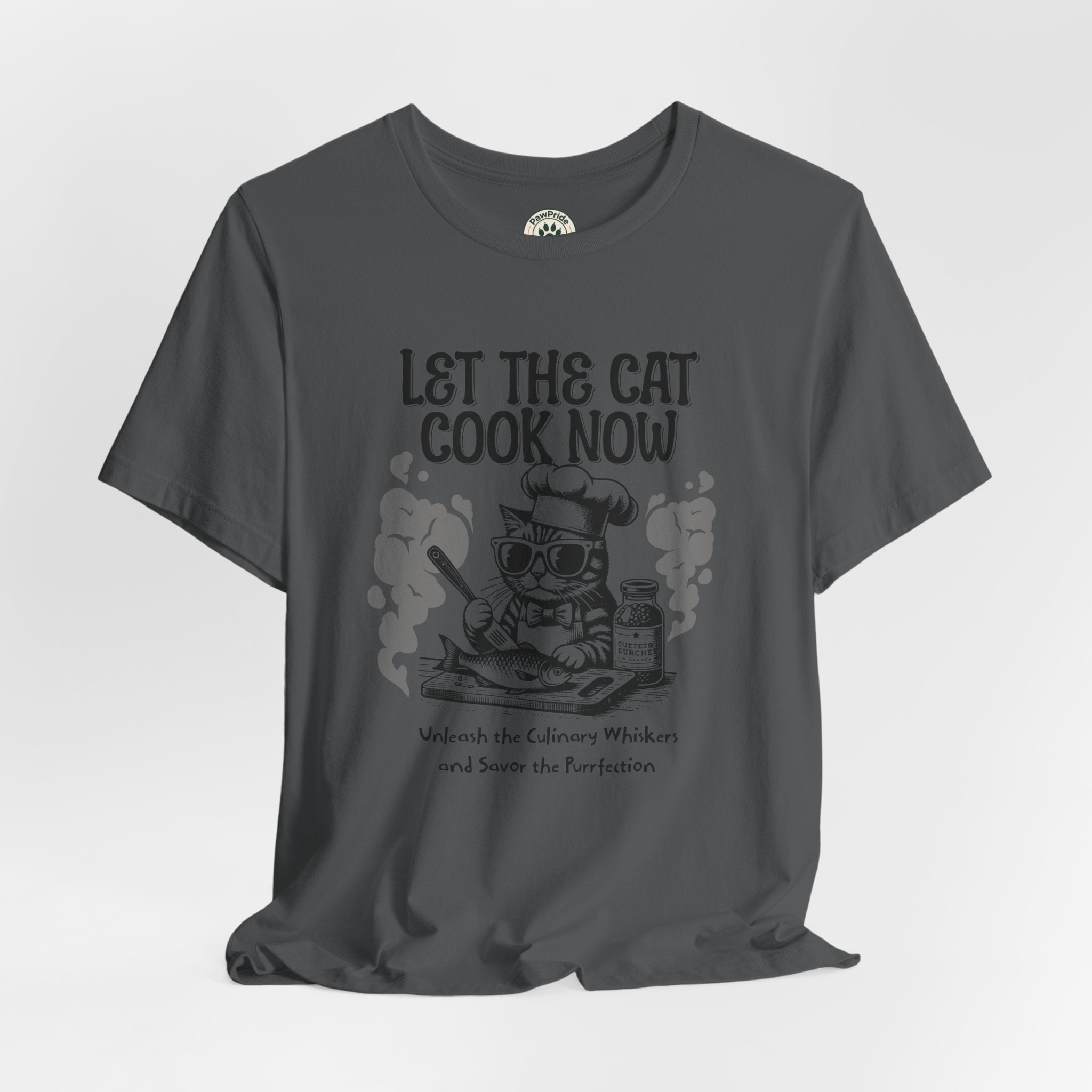 Let The Cat Cook Now T-Shirt — Funny Chef Cat Cooking Tee