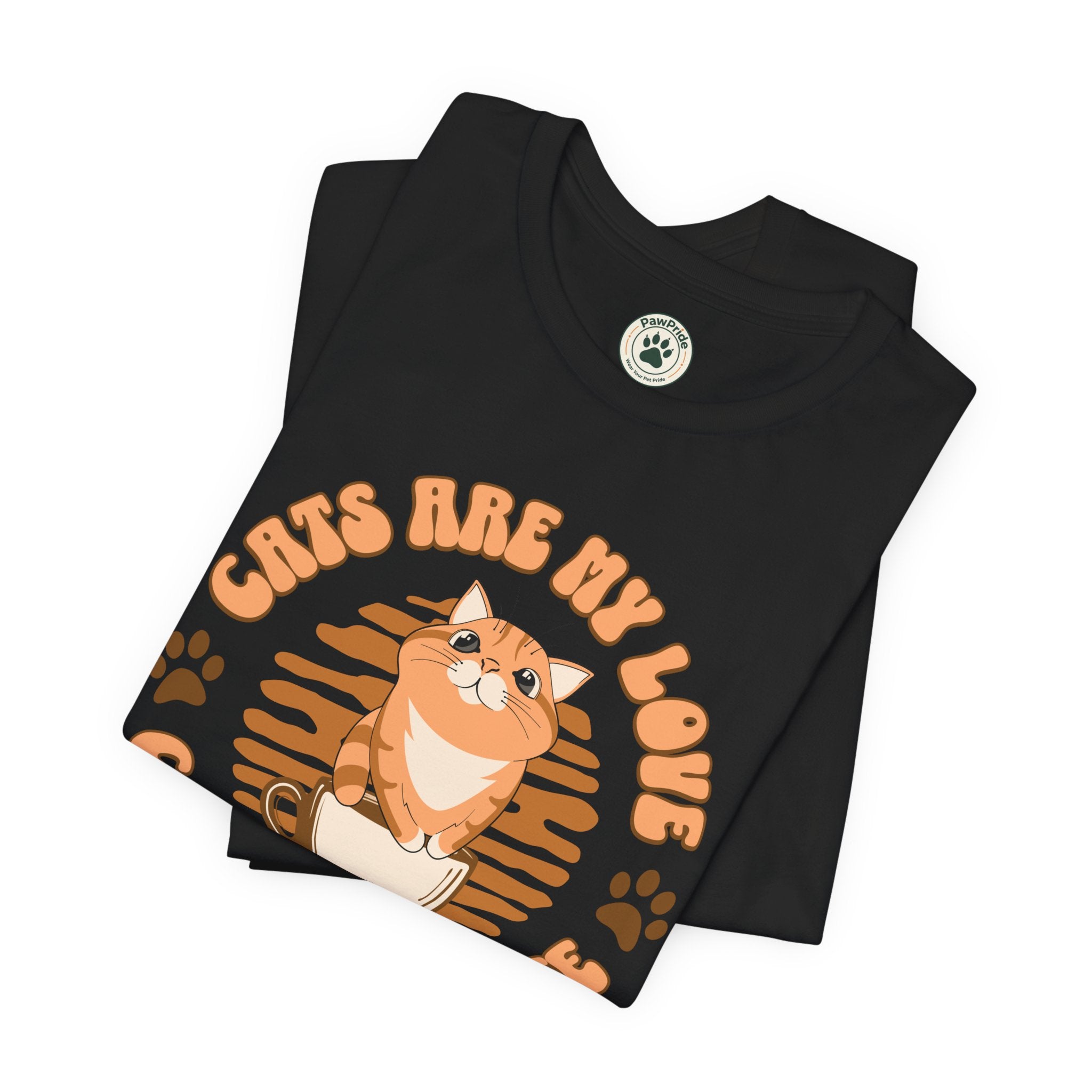 Cat & Coffee Tee — "Cats Are My Love, Coffee Is My Life" Cute Graphic T‑Shirt
