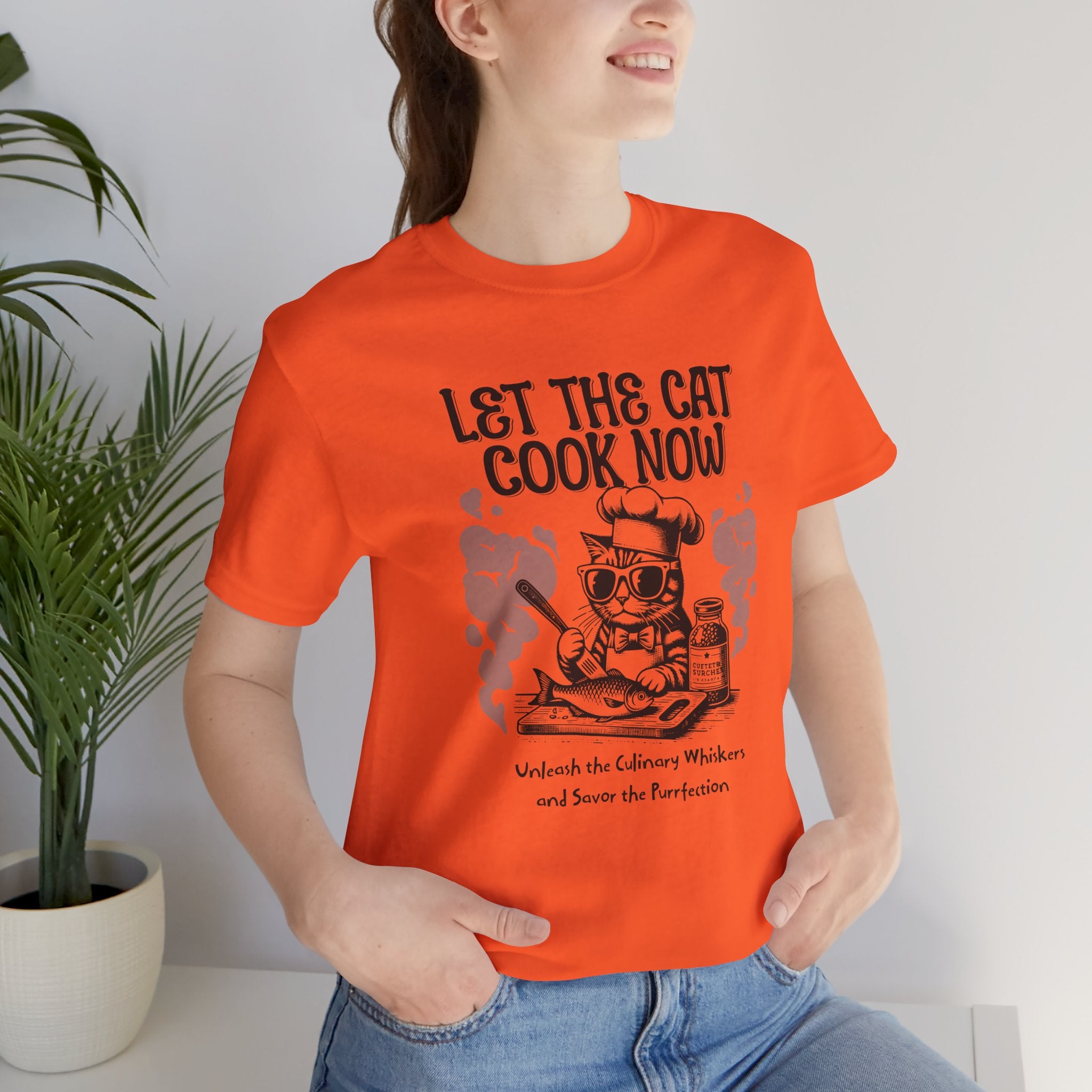 Let The Cat Cook Now T-Shirt — Funny Chef Cat Cooking Tee