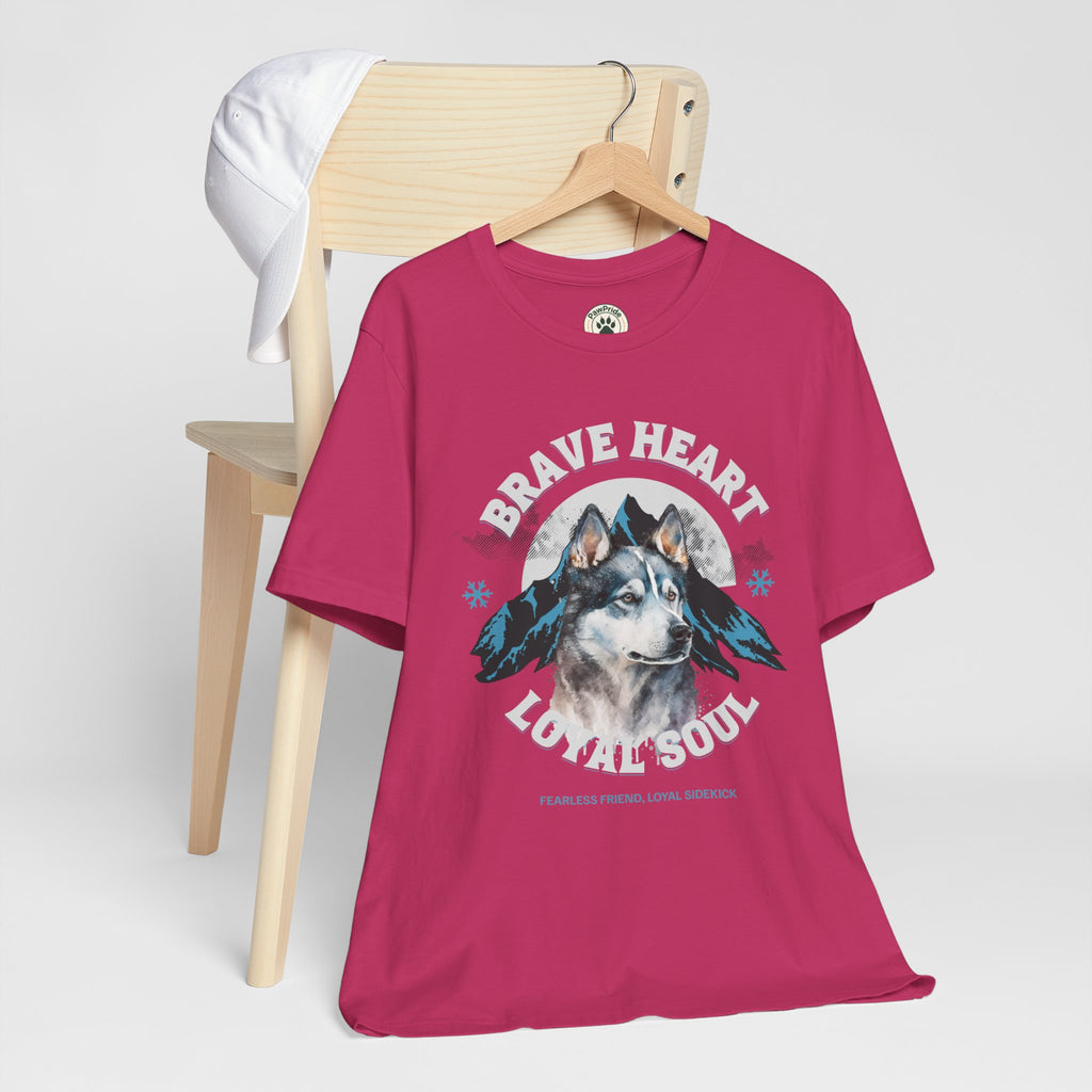 Husky T-Shirt "Brave Heart Loyal Soul" – Wildlife Mountain Graphic Tee