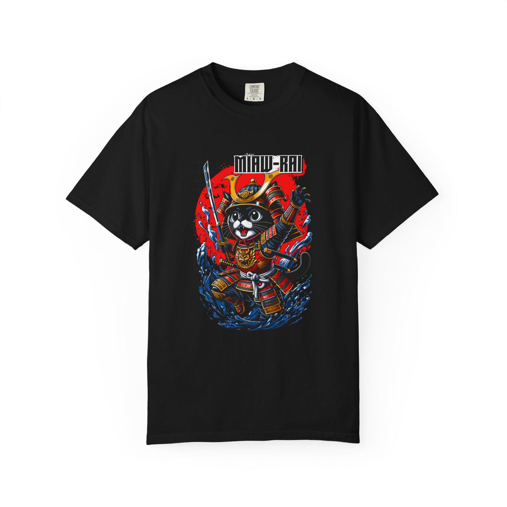 Samurai Cat T-Shirt — 'Neko-Ronin' Retro Japanese Warrior Graphic Tee
