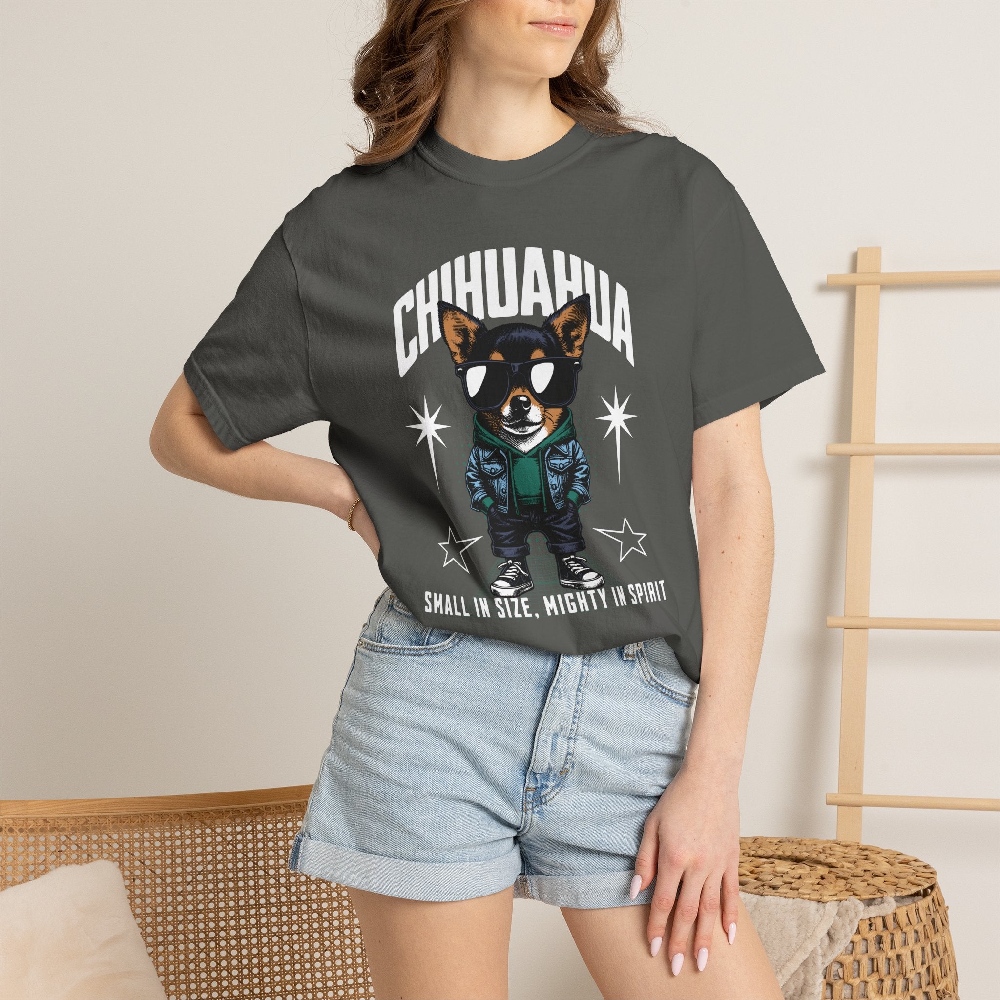 Chihuahua 'Small in Size, Mighty in Spirit' Graphic T-Shirt