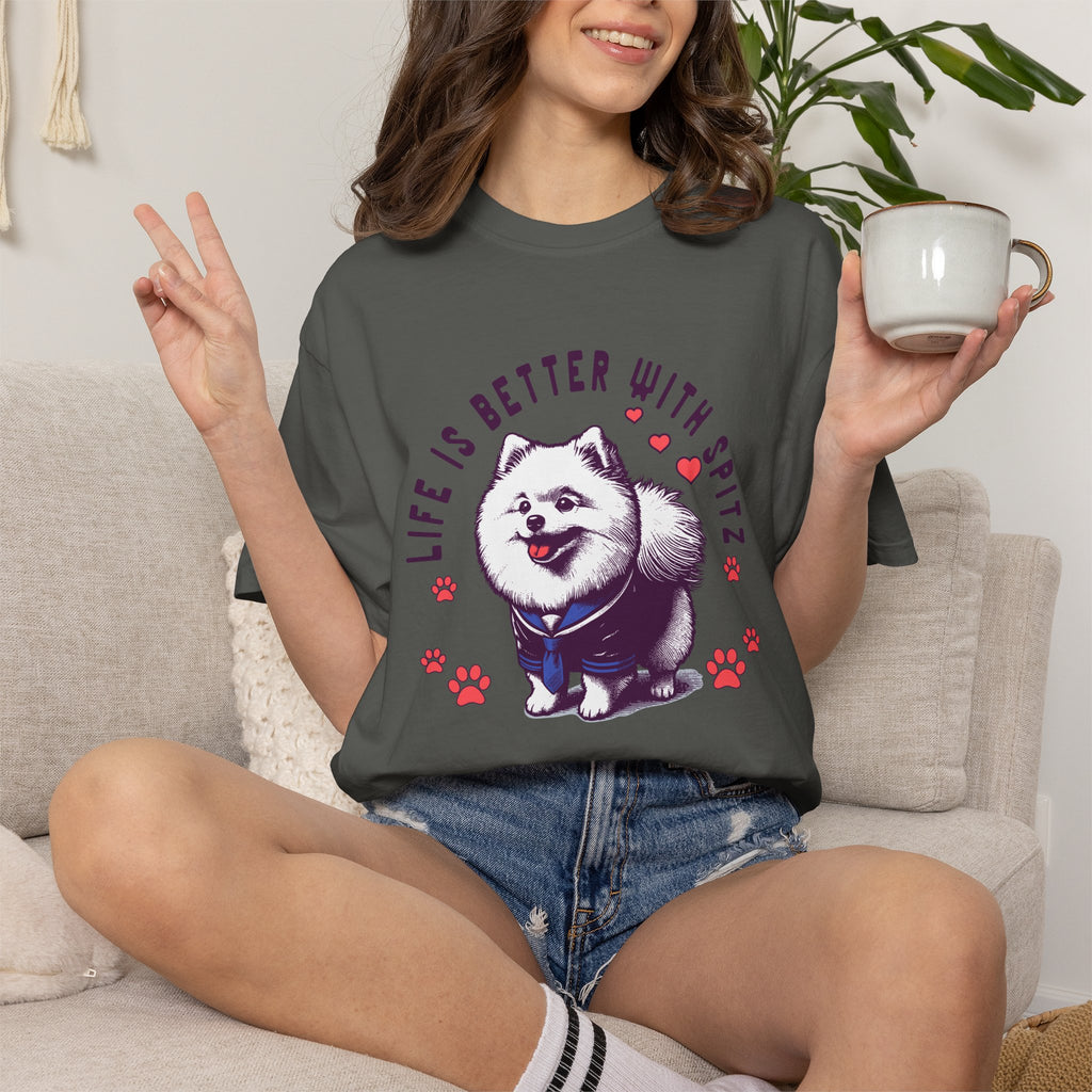 Spitz Love T-Shirt — "Life Is Better With Spitz" Cute Dog Graphic Tee