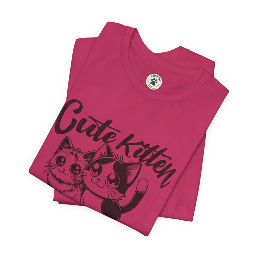 Cute Kitten T-Shirt — Vintage Black & White Cat Graphic Tee