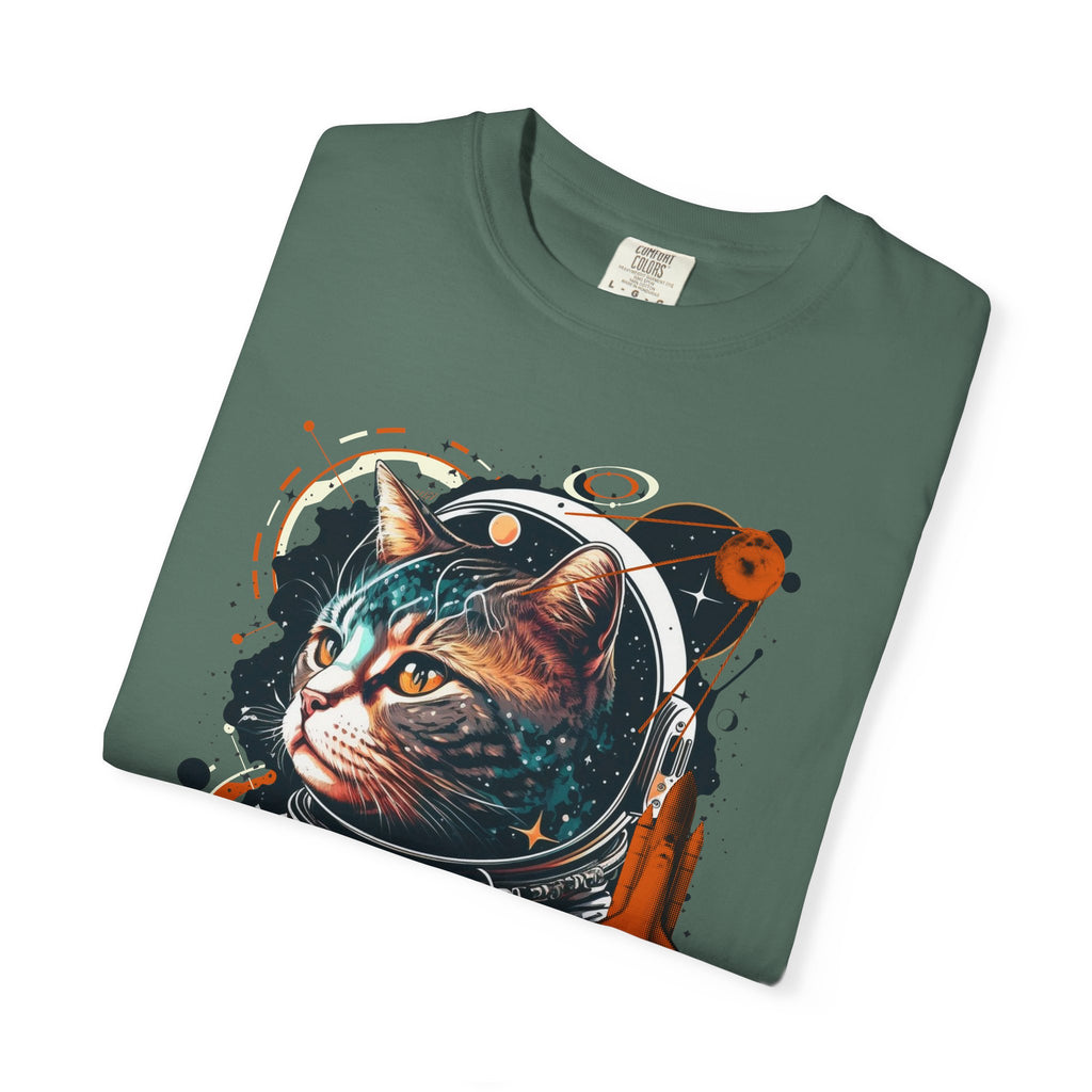 Astronaut Cat Graphic T-Shirt — 'Cabonaut' Retro Space Helmet Tee
