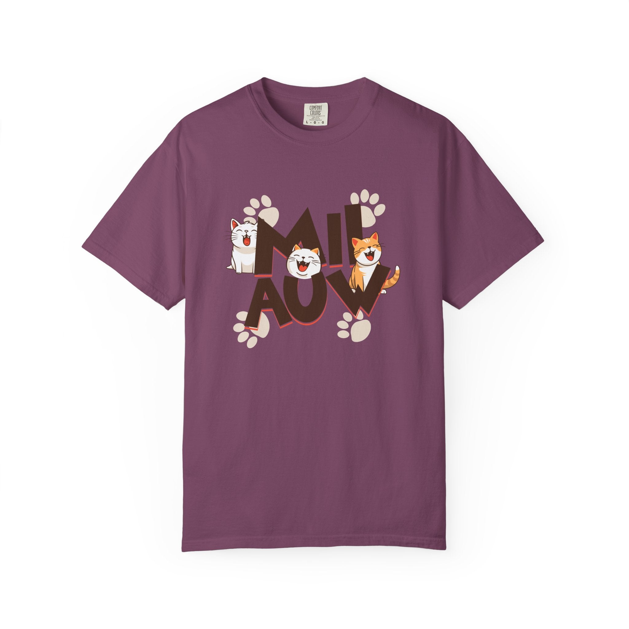Cat Paw 'MIAOU' Graphic T-Shirt — Cute Cat Lover Tee