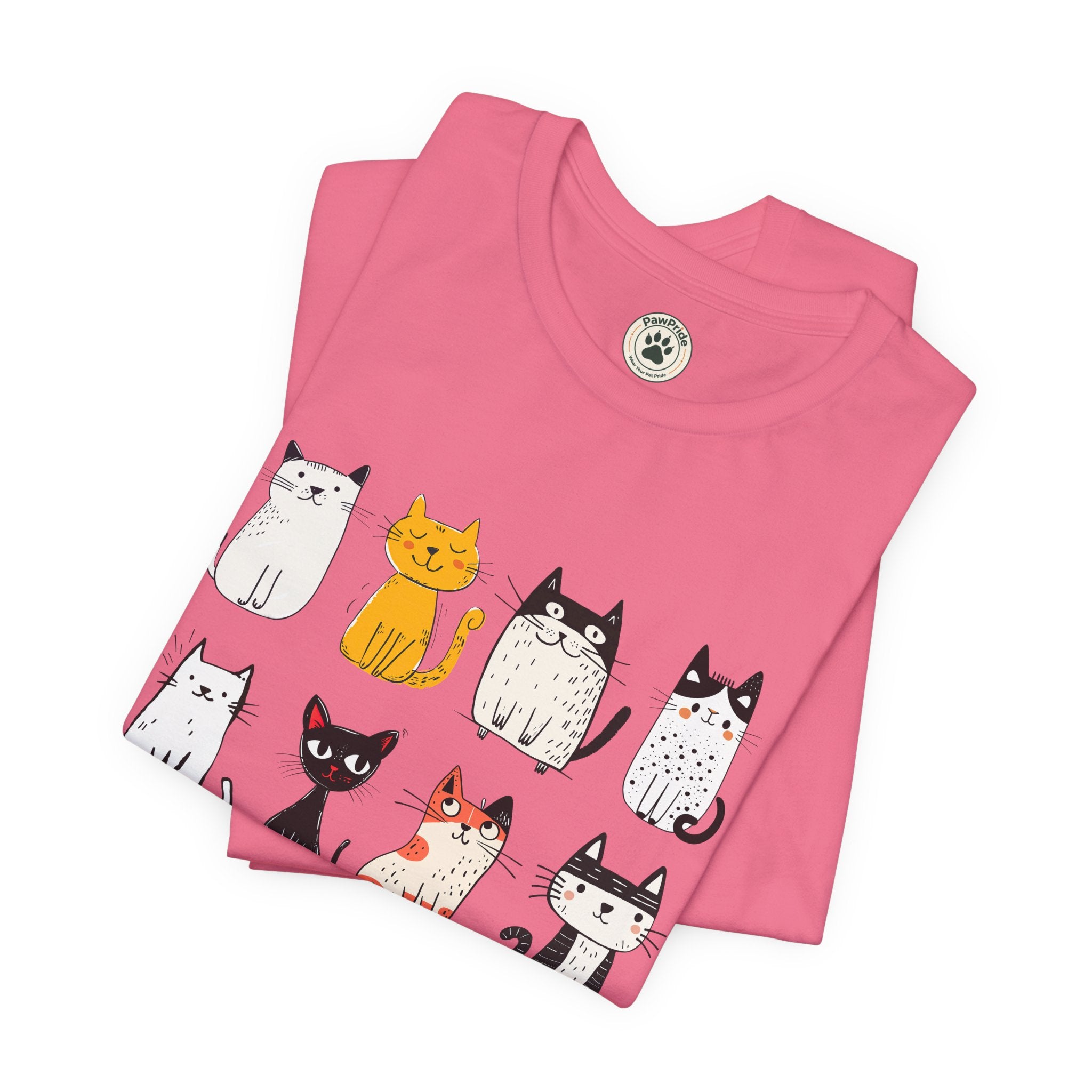 Purrfect Love Cat T-Shirt — Cute Cartoon Cats Tee for Cat Lovers