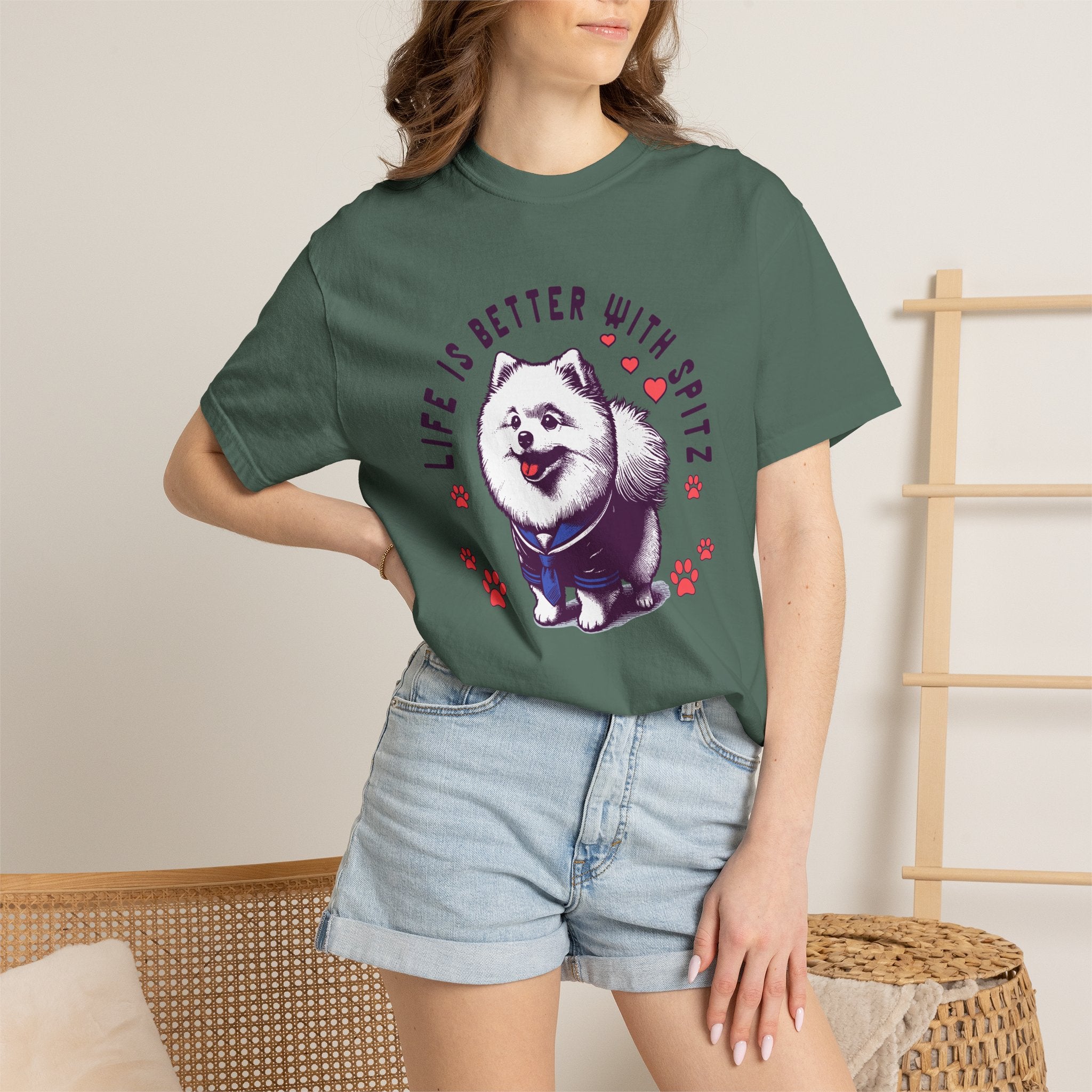 Spitz Love T-Shirt — "Life Is Better With Spitz" Cute Dog Graphic Tee
