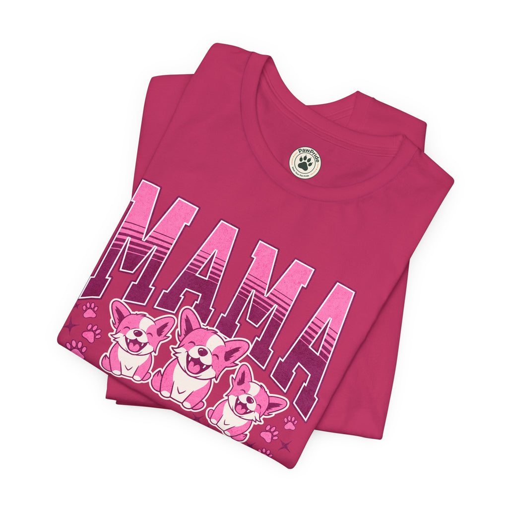 Mama Tee — Pink Corgi Mom Graphic T-Shirt