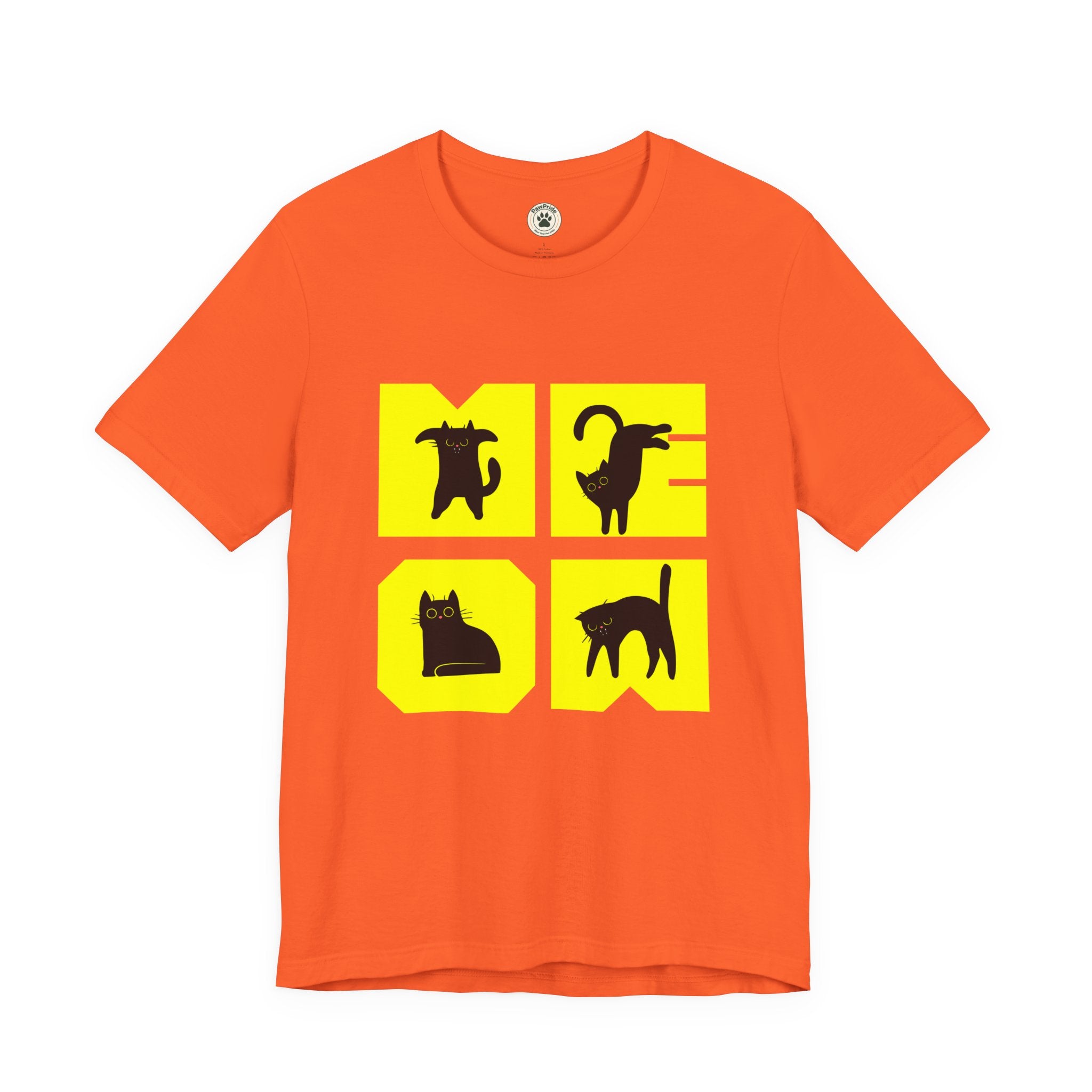 Cat Silhouette Tee — Yellow Block Cats Graphic T-Shirt