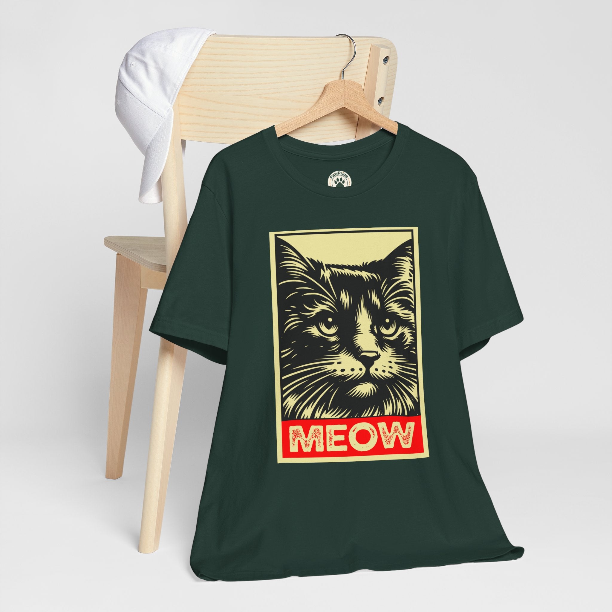 Meow Cat Portrait Tee — Graphic Cat Shirt