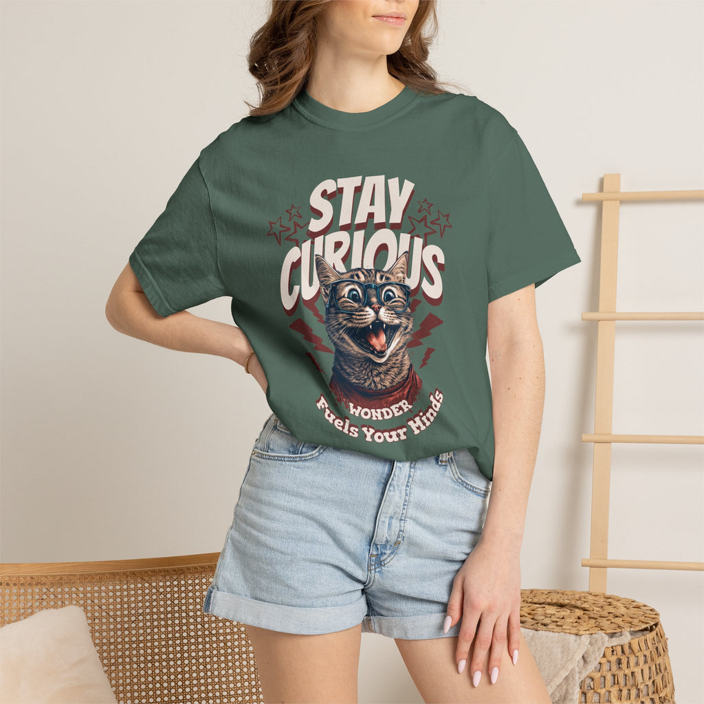 Stay Curious Cat T-Shirt — Vintage Retro Cat Graphic Tee