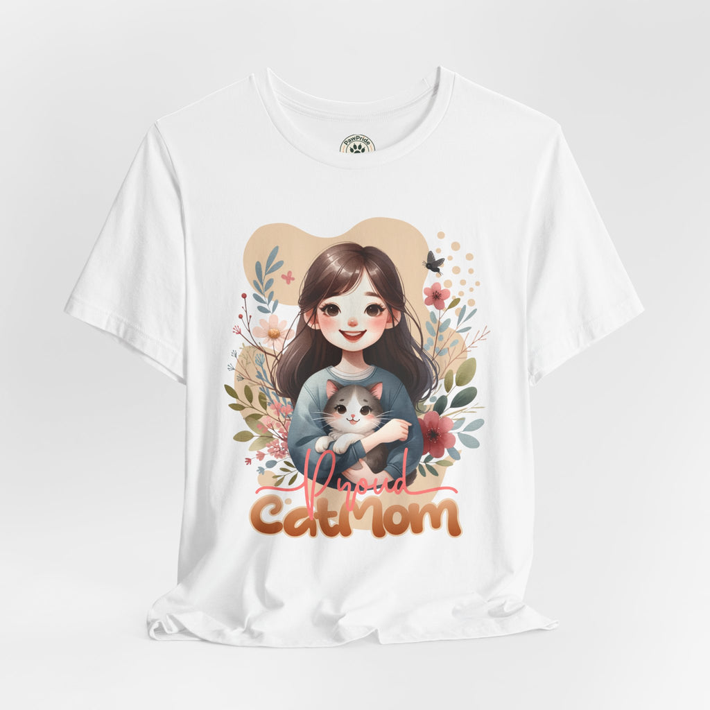 Cat Mom T-Shirt — Cute Floral Illustration Tee for Women Cat Lovers