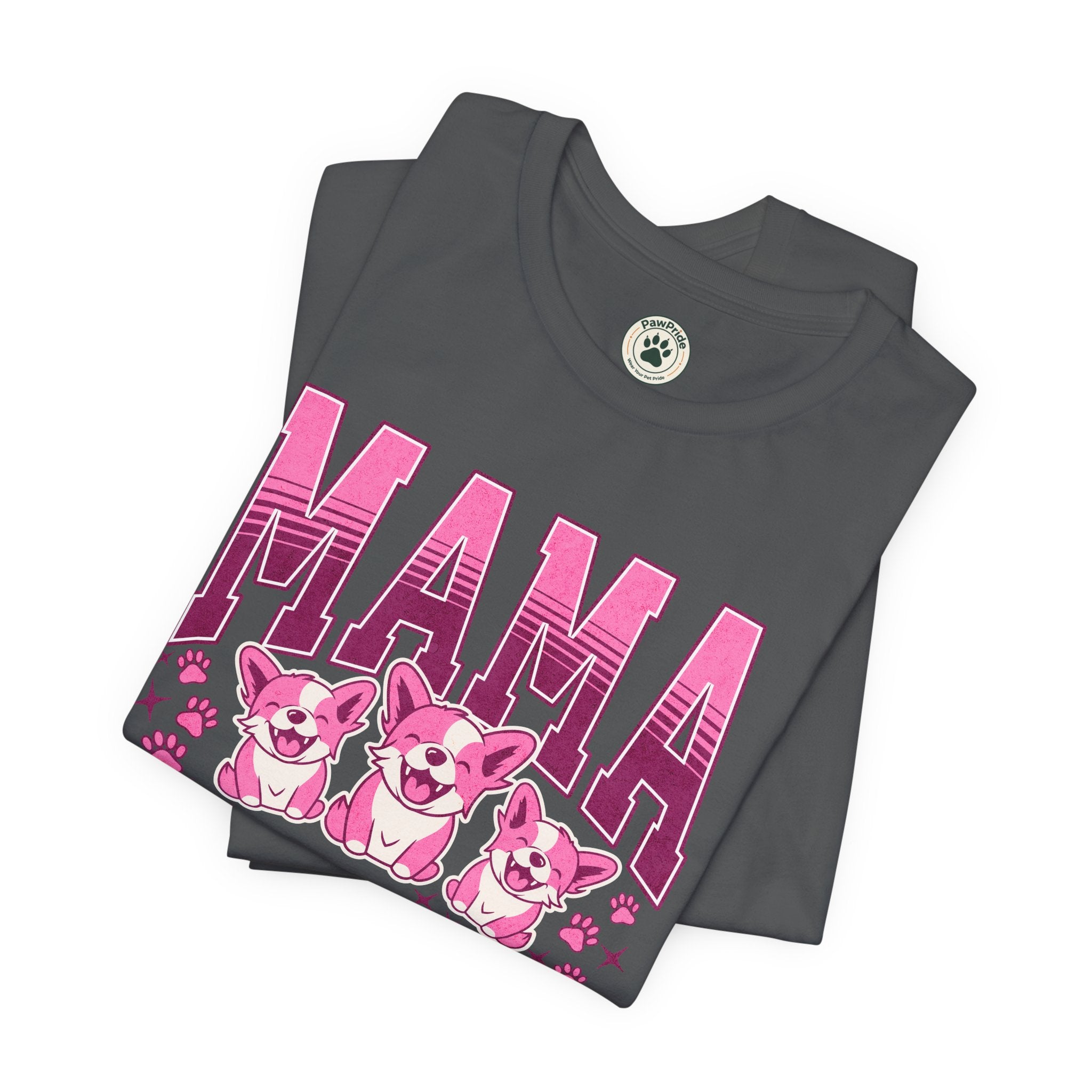 Mama Tee — Pink Corgi Mom Graphic T-Shirt
