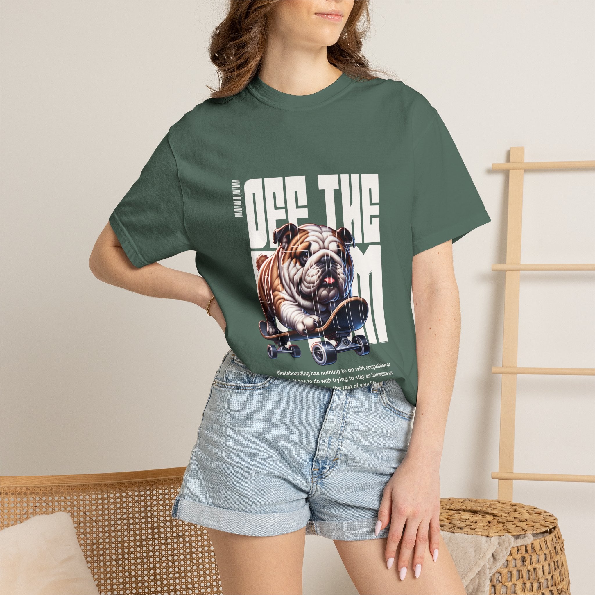 Bulldog Skateboard T-Shirt – “Off The Wall” Vintage Skate Dog Tee