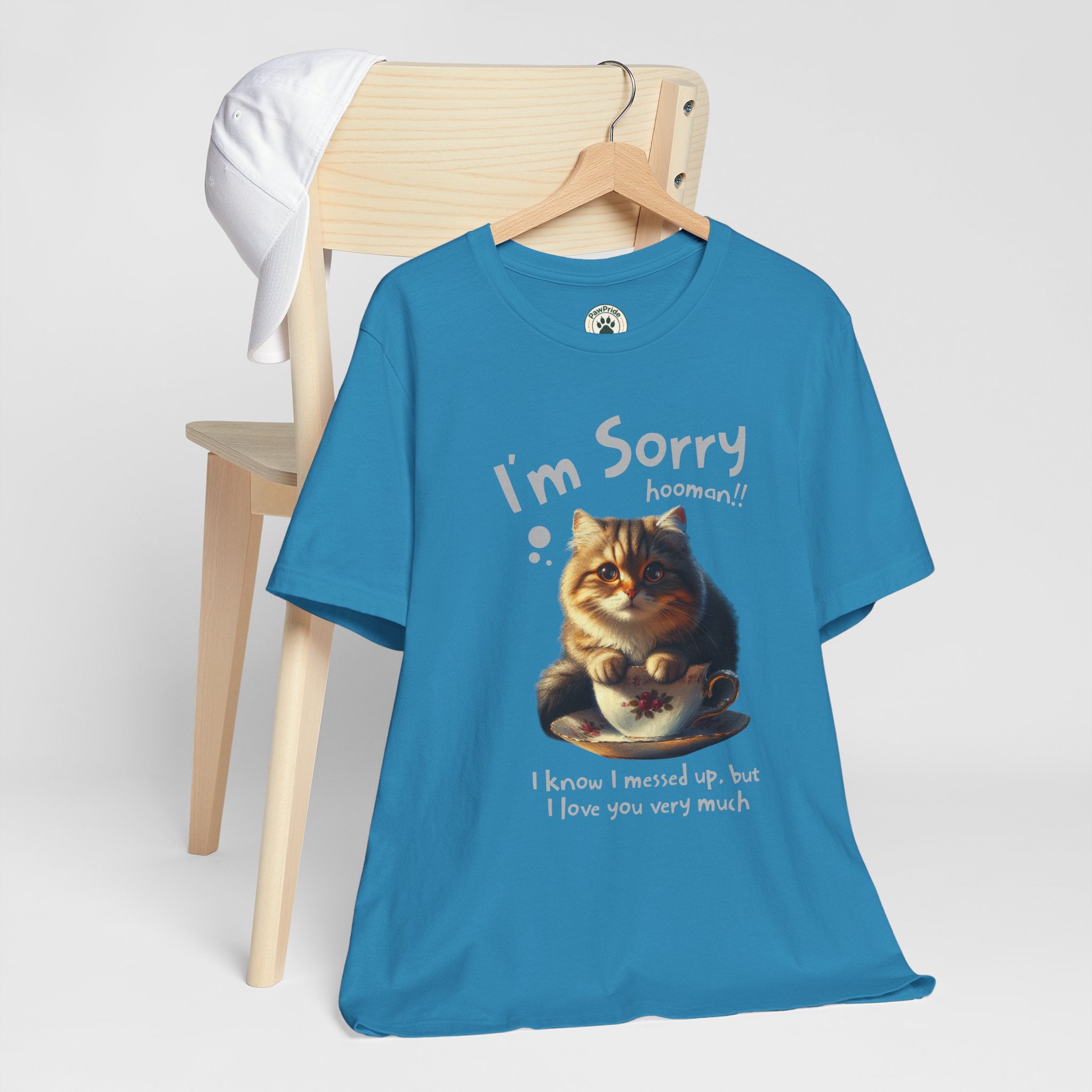 Sorry Kitten T‑Shirt – Cute Apology Cat Tee (‘I’m Sorry hooman!! I know I messed up, but I love you very much’)