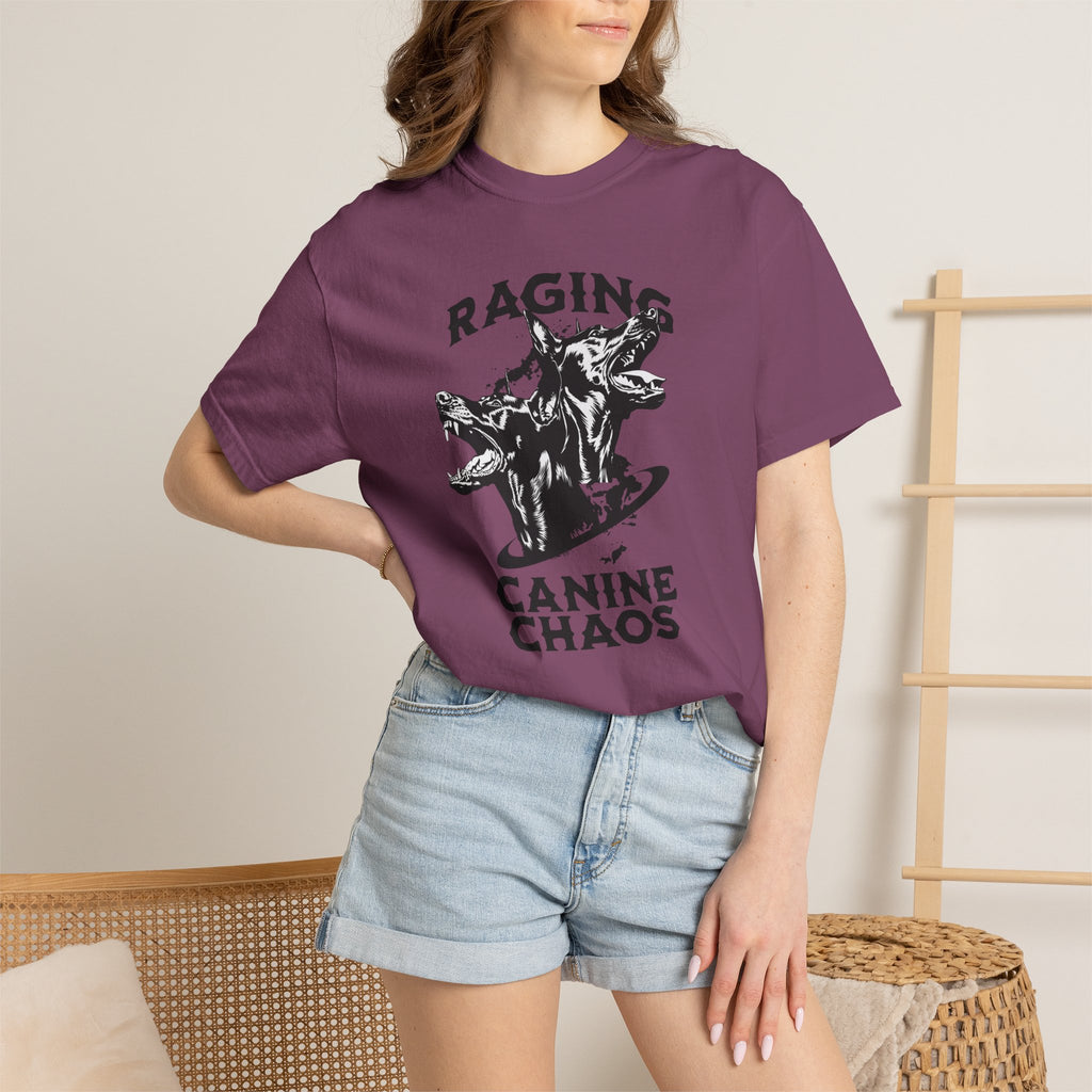 Raging Canine Chaos T-Shirt — Vintage Dog Skull Graphic Tee