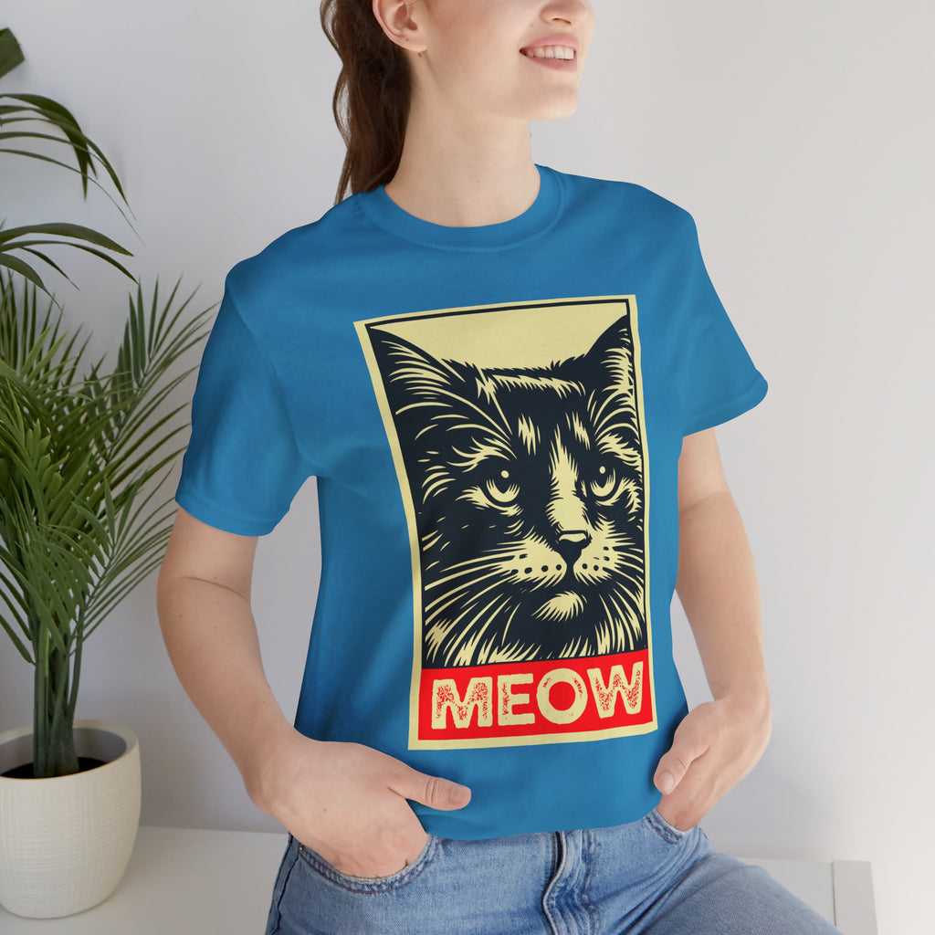 Meow Cat Portrait Tee — Graphic Cat Shirt
