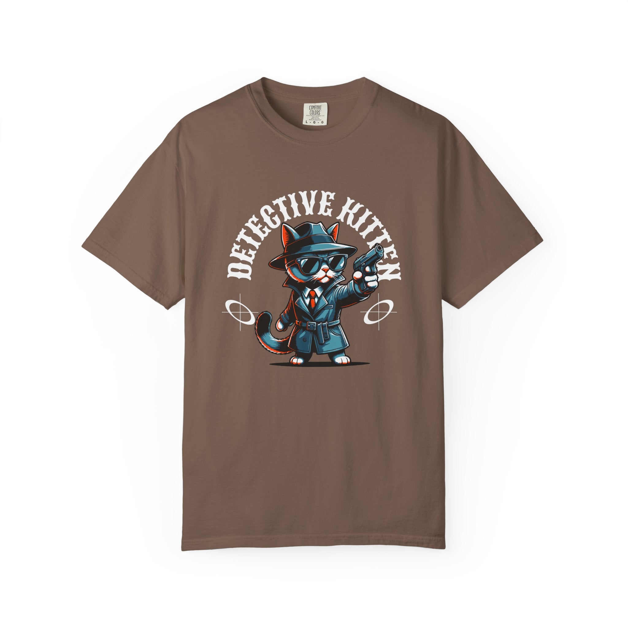 Detective Kitten T-Shirt — Cute Noir Cat Graphic Tee