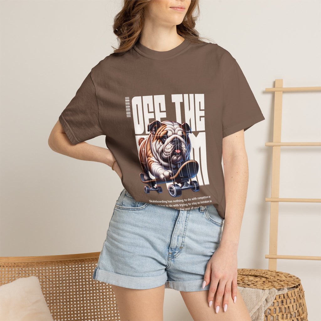 Bulldog Skateboard T-Shirt – “Off The Wall” Vintage Skate Dog Tee
