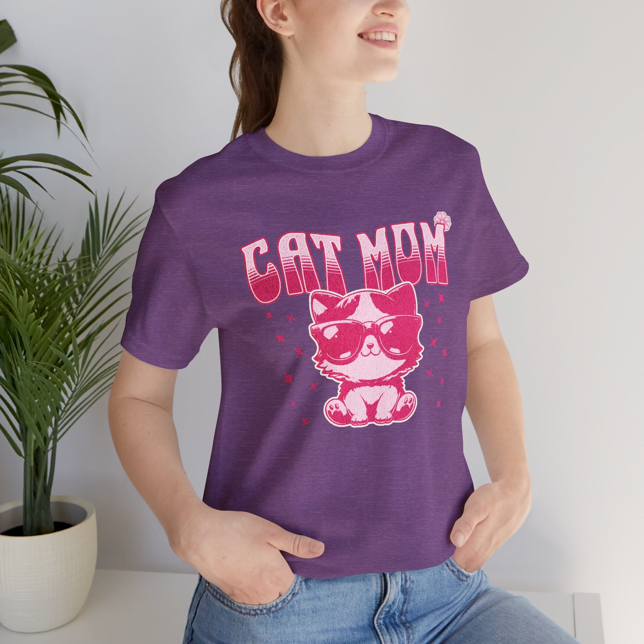 Cat Mom T-Shirt — Pink Cute Cat Graphic Tee
