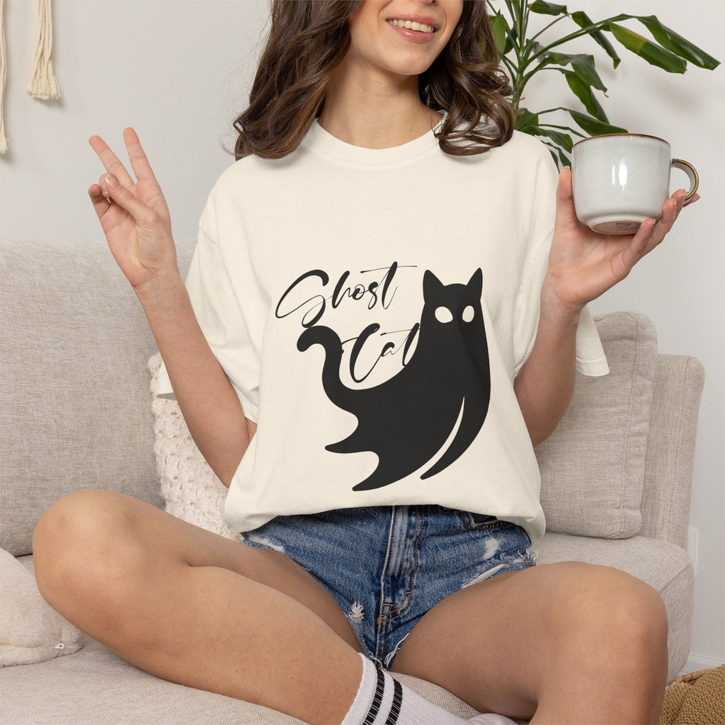 Ghost Cat T-Shirt — Cute Spooky Cat Graphic Tee