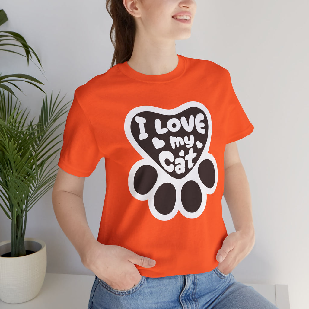I Love My Cat Paw T-Shirt — Cute Cat Lover Tee