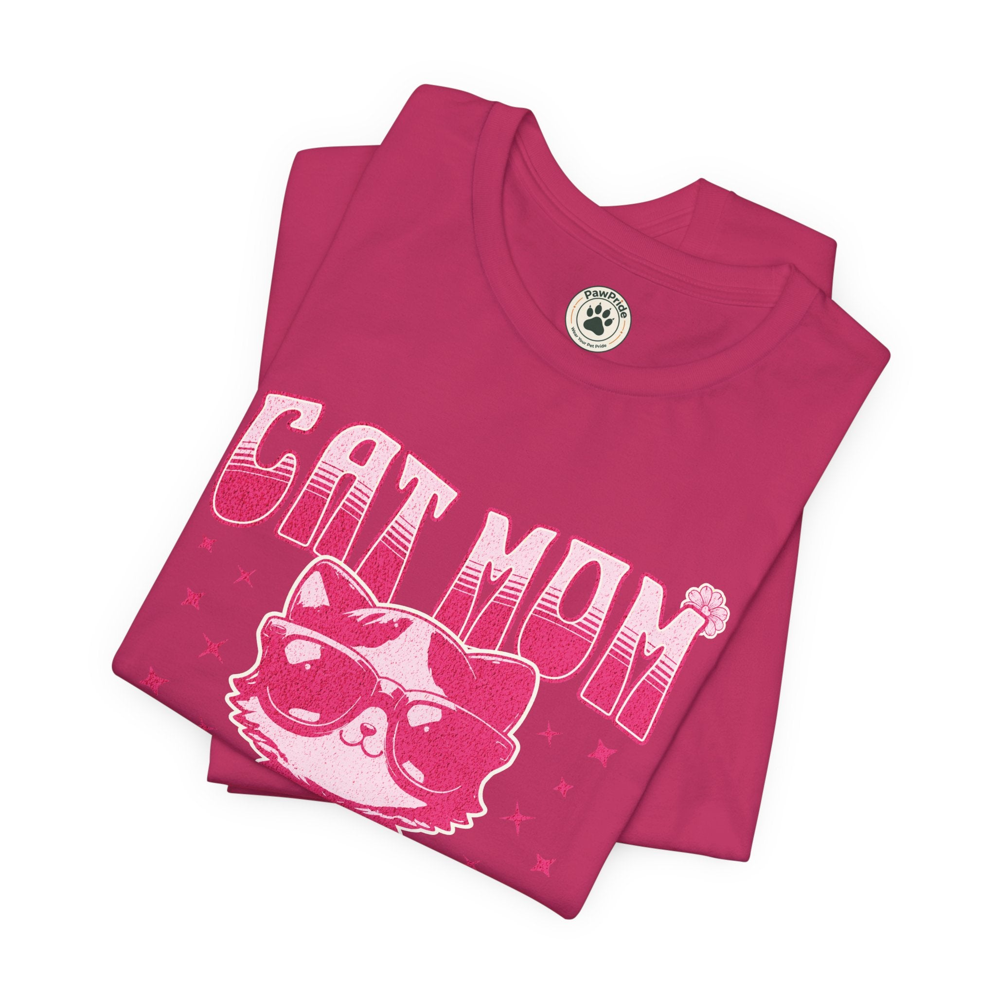 Cat Mom T-Shirt — Pink Cute Cat Graphic Tee