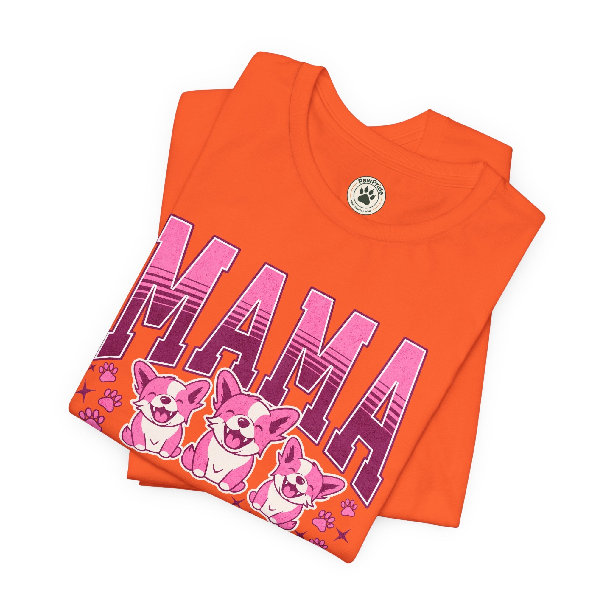 Mama Tee — Pink Corgi Mom Graphic T-Shirt