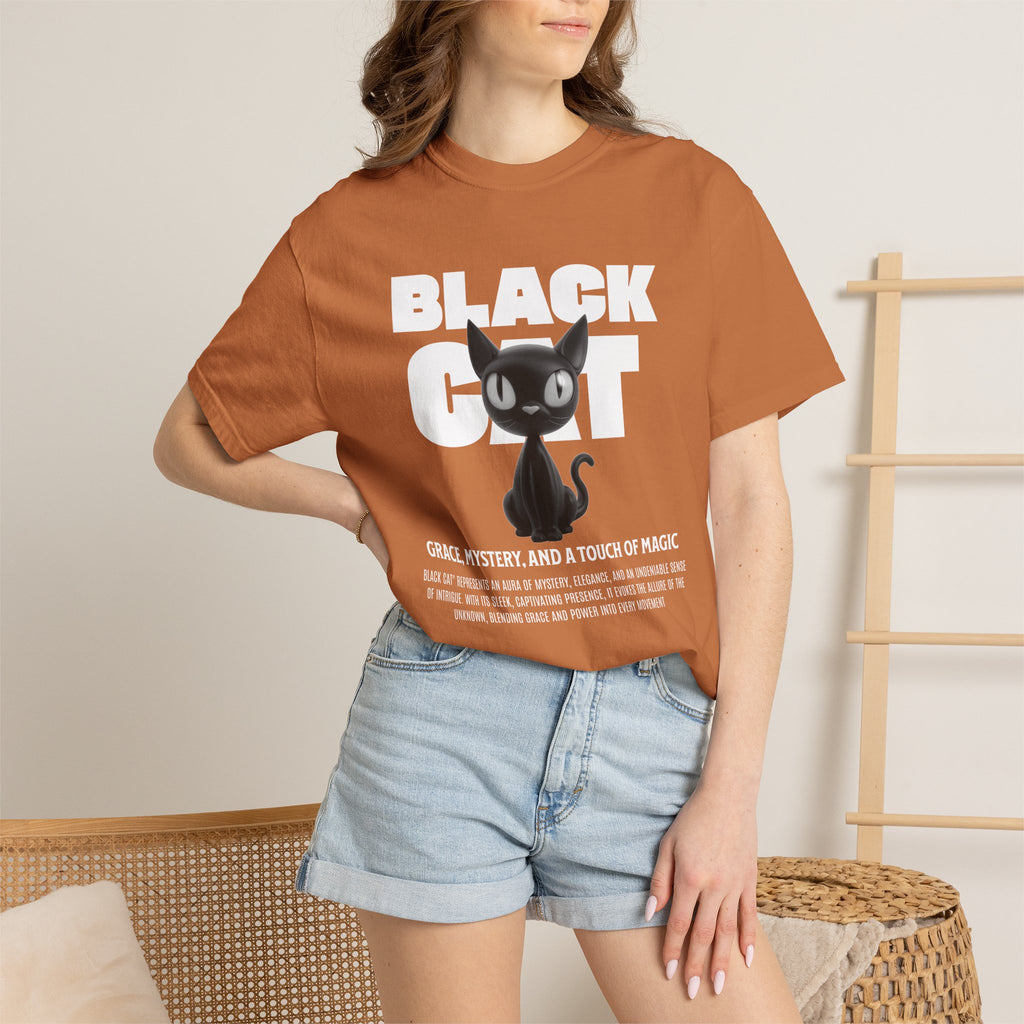 Black Cat Graphic T-Shirt — Cute Spooky Halloween Tee