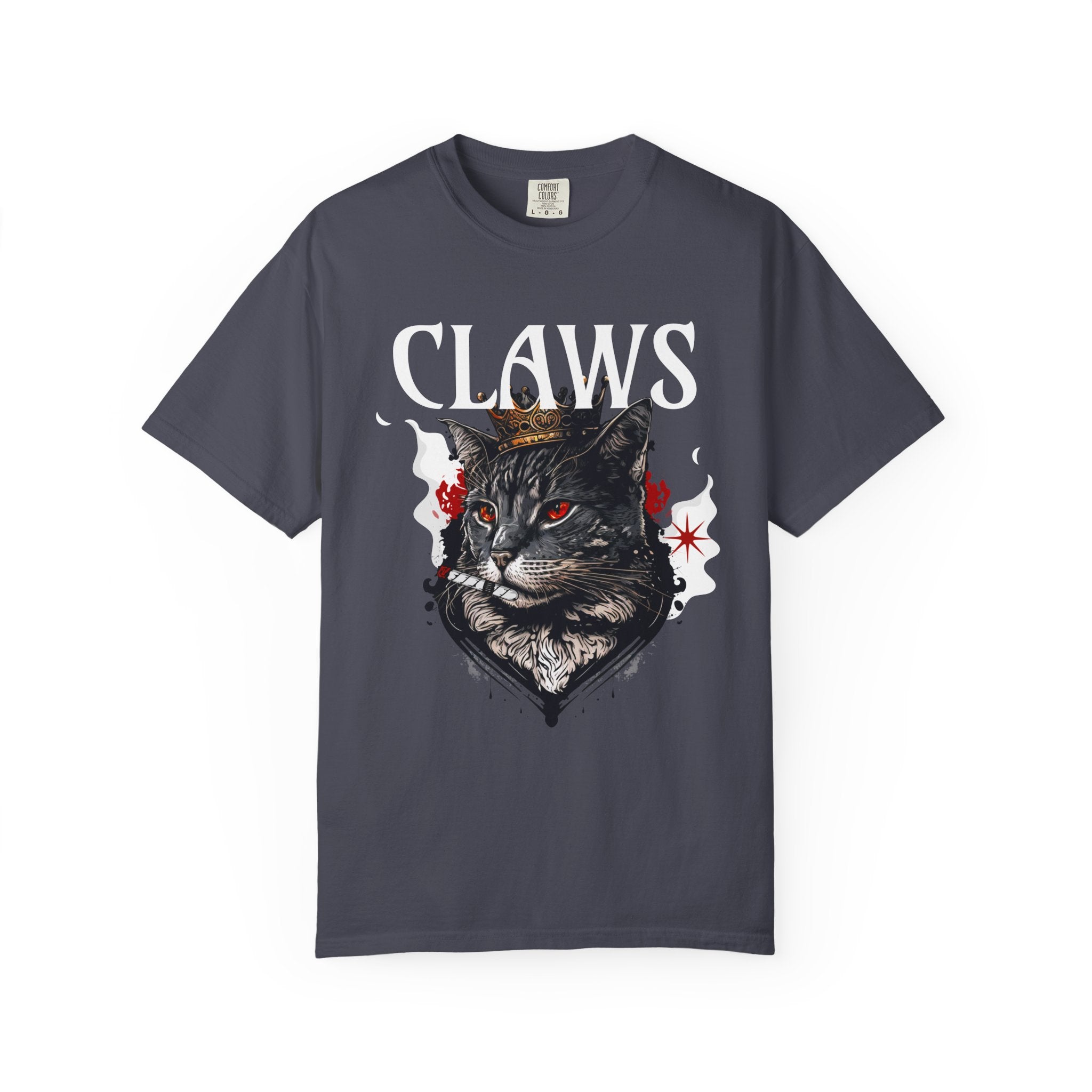 Claws Black Cat Graphic T-Shirt — Gothic Vintage Cat Tee