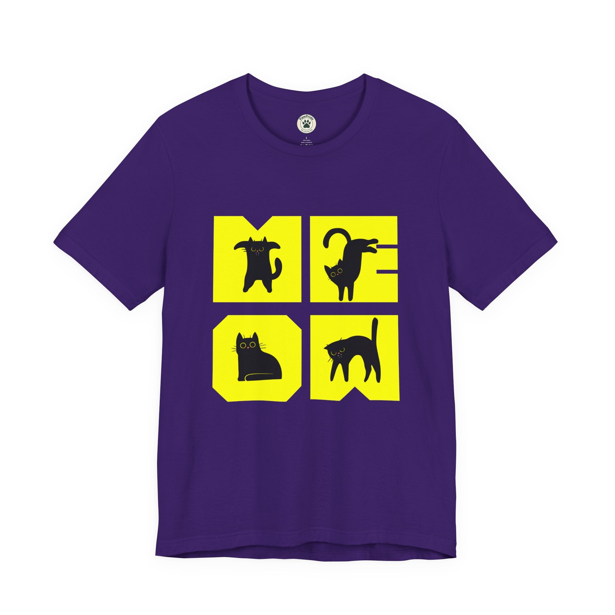Cat Silhouette Tee — Yellow Block Cats Graphic T-Shirt