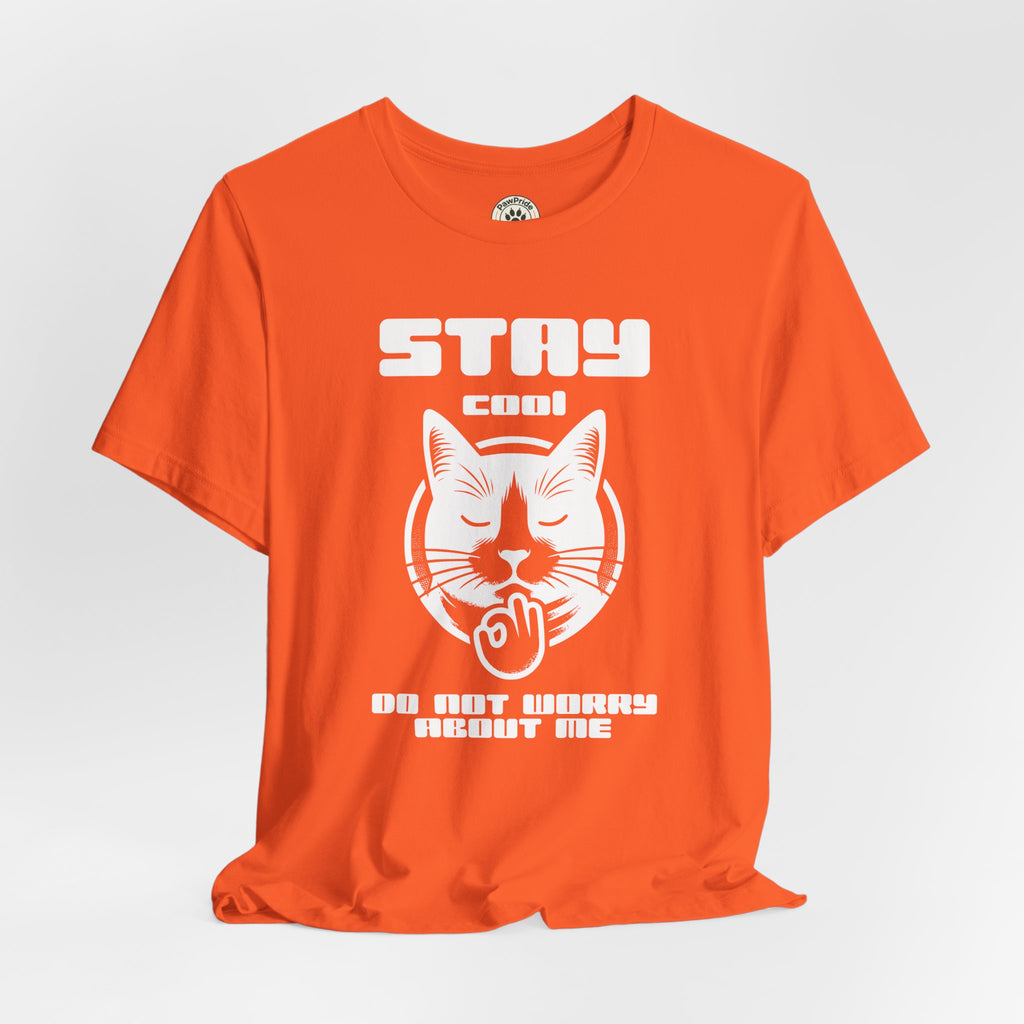 Stay Calm Cat T-Shirt — Cute Grumpy Cat Graphic Tee ("Stay Calm — Do Not Disturb" )