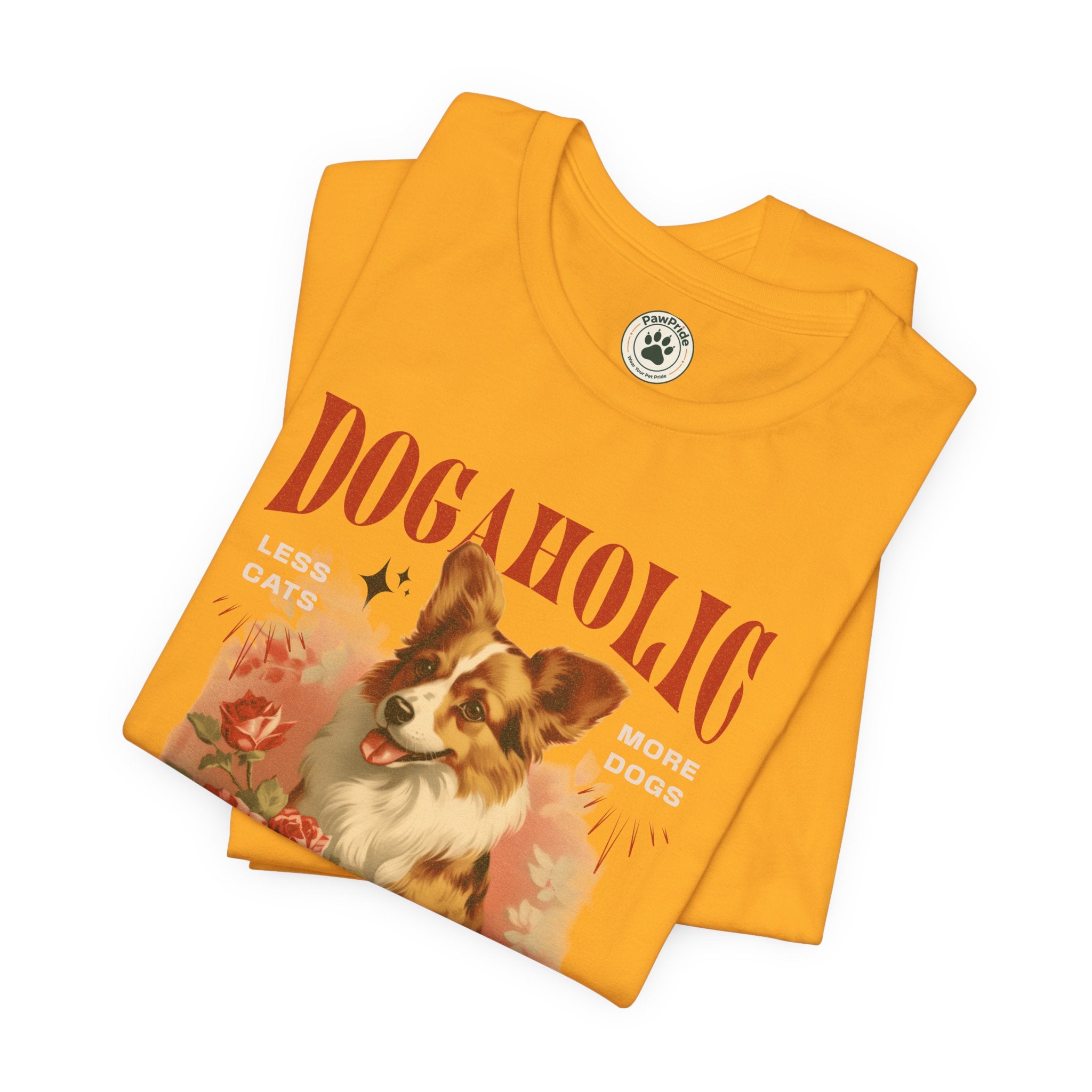 Dogaholic Graphic Tee — Vintage Floral Dog Lover T-Shirt