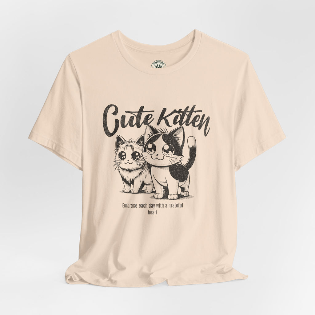 Cute Kitten T-Shirt — Vintage Black & White Cat Graphic Tee