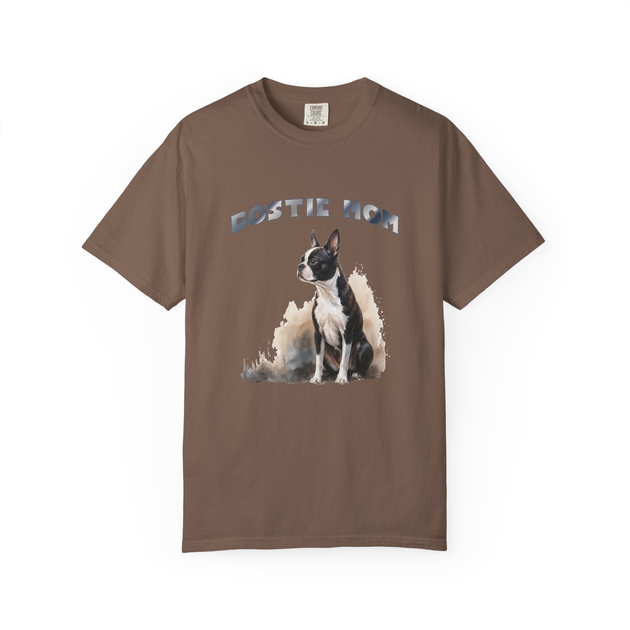Boston Terrier Mom T-Shirt — 'BOSTIE MOM' Graphic Tee for Dog Lovers