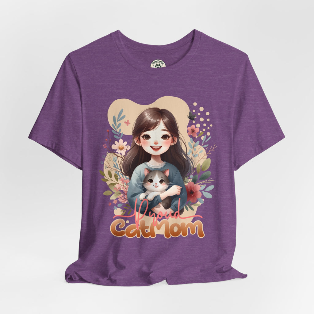 Cat Mom T-Shirt — Cute Floral Illustration Tee for Women Cat Lovers