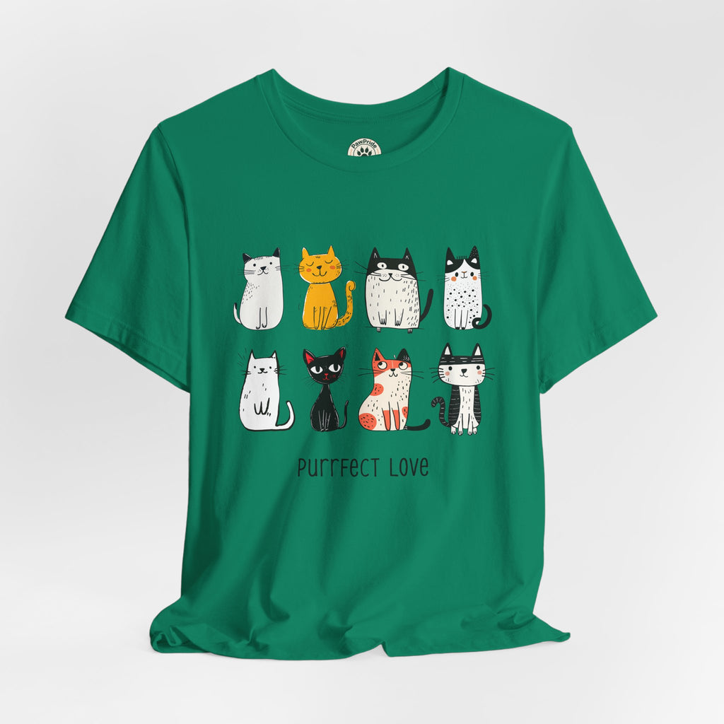 Purrfect Love Cat T-Shirt — Cute Cartoon Cats Tee for Cat Lovers