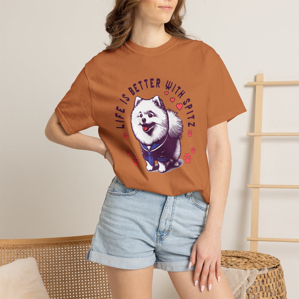 Spitz Love T-Shirt — "Life Is Better With Spitz" Cute Dog Graphic Tee