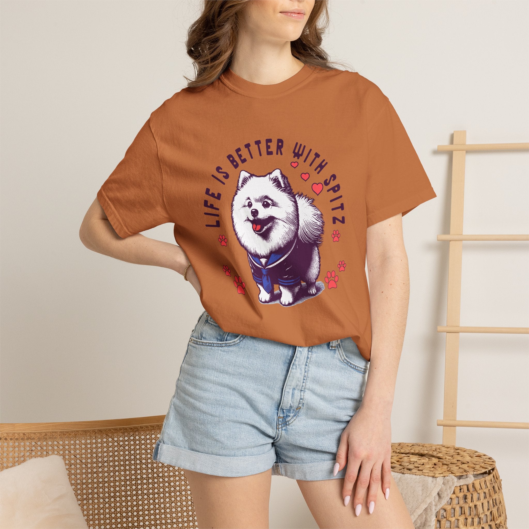 Spitz Love T-Shirt — "Life Is Better With Spitz" Cute Dog Graphic Tee
