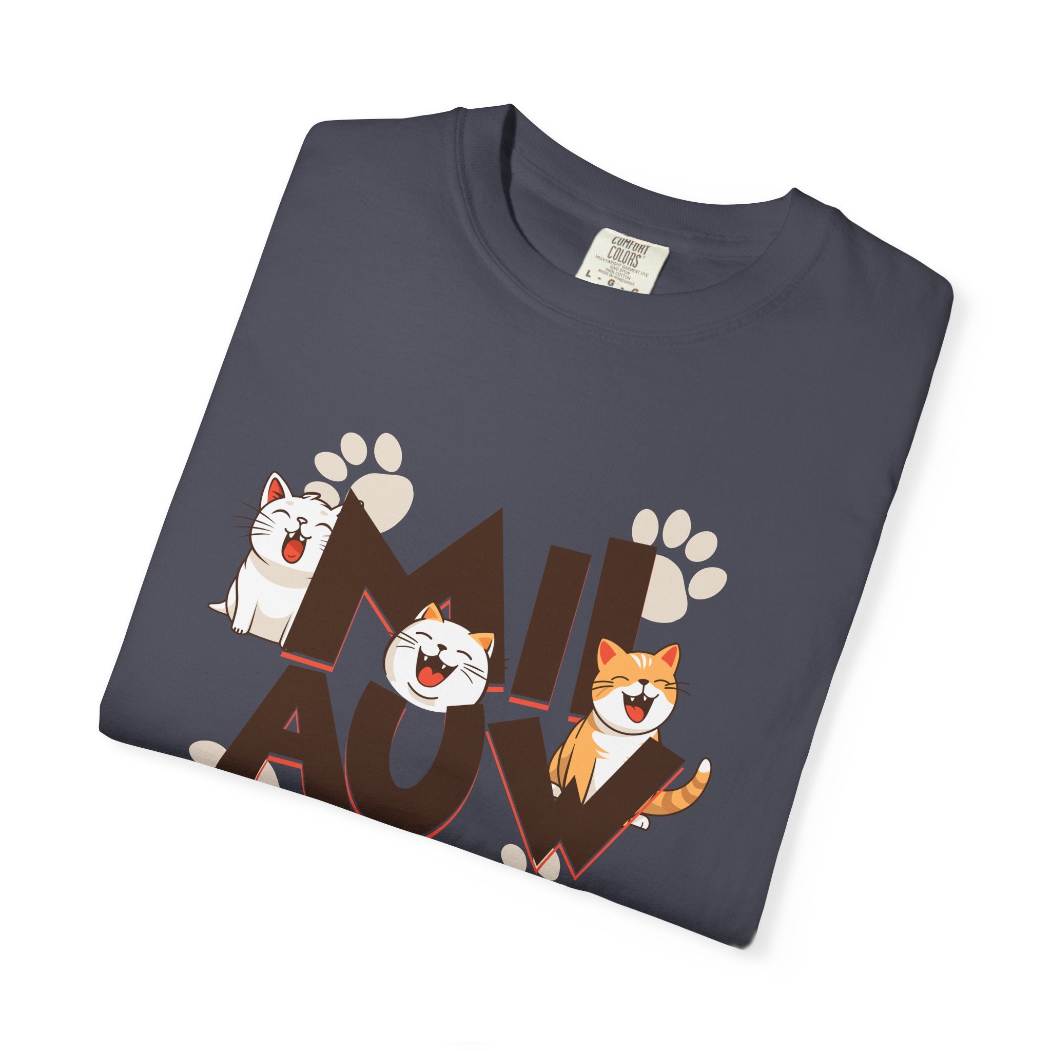 Cat Paw 'MIAOU' Graphic T-Shirt — Cute Cat Lover Tee