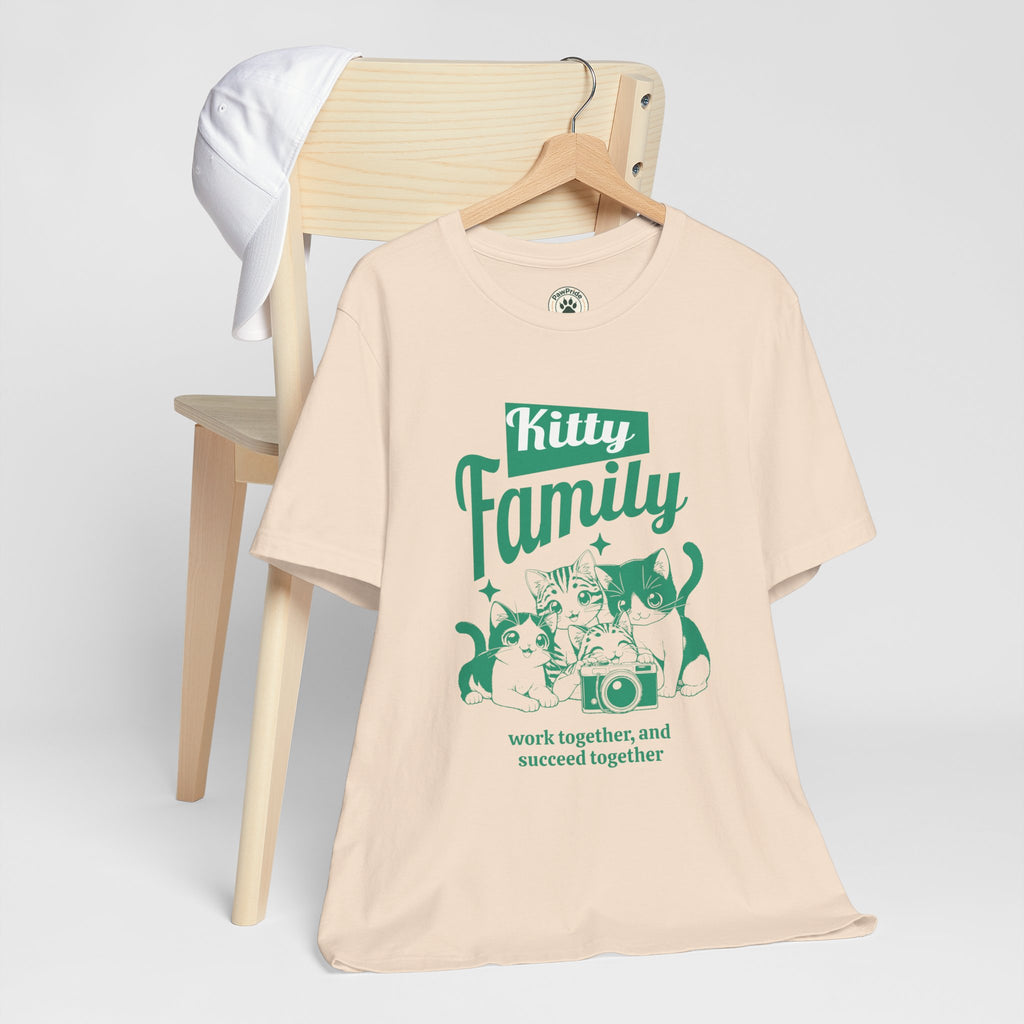 Kitty Family Tee — 'Work Together, and Succeed Together' Cat Graphic Shirt