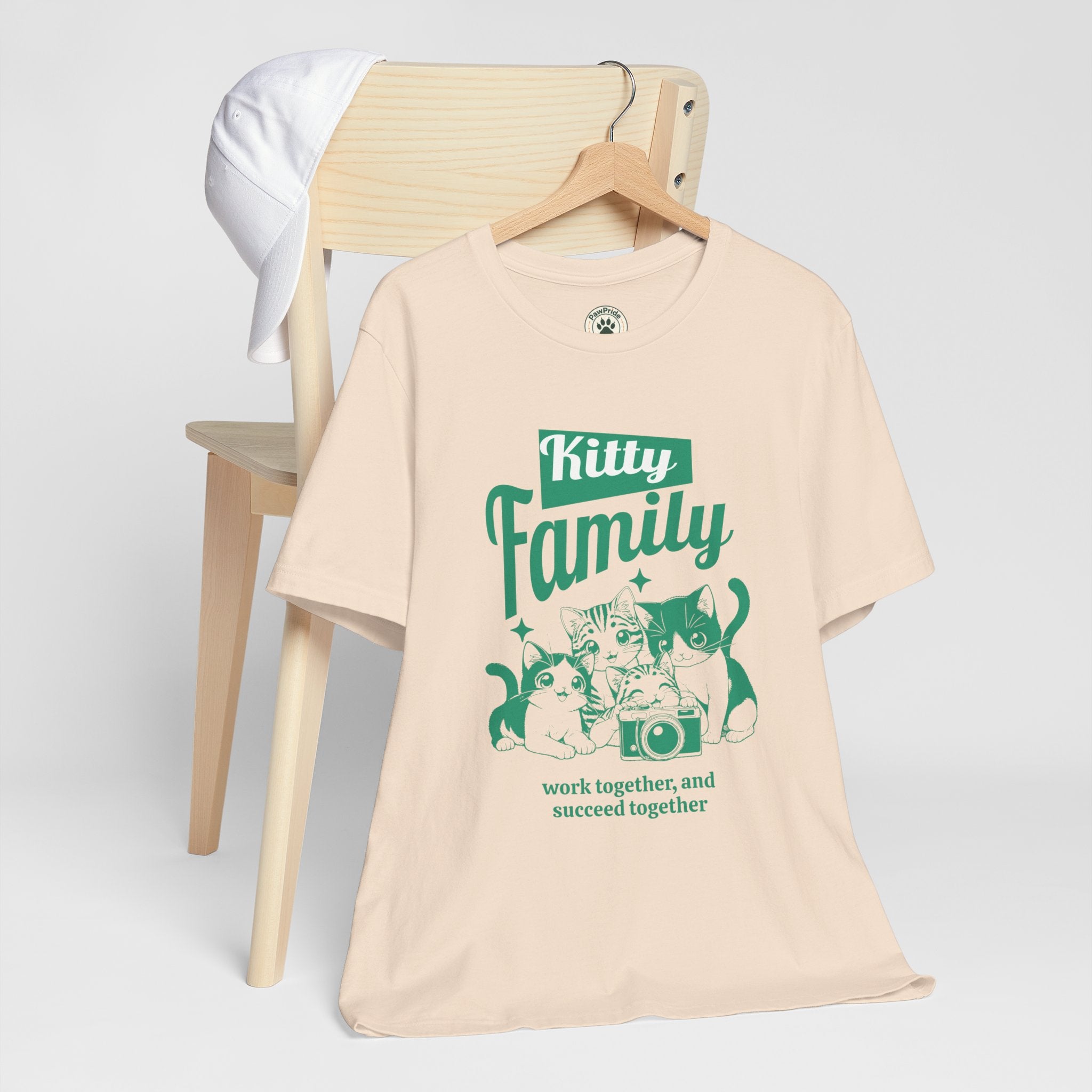 Kitty Family Tee — 'Work Together, and Succeed Together' Cat Graphic Shirt