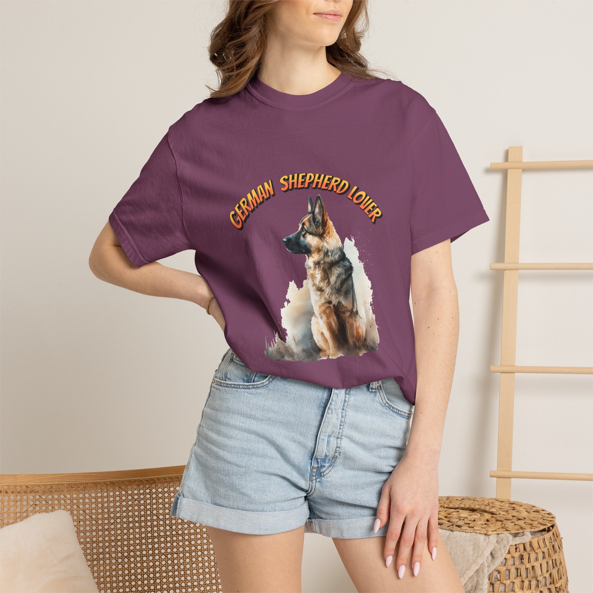 German Shepherd Lover T-Shirt — Retro Script Dog Portrait Tee