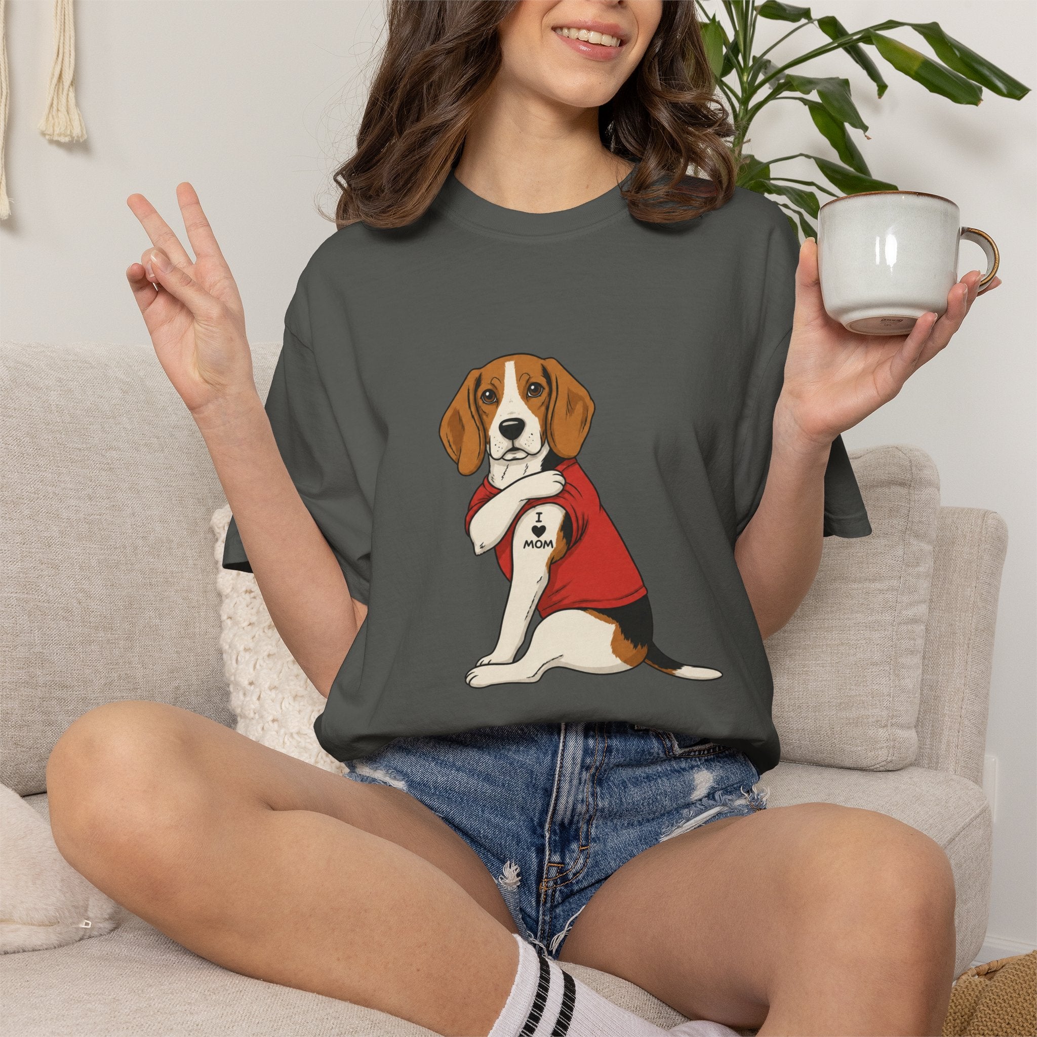 Beagle With Tattoo Graphic T-Shirt — Cute Retro Dog Tee
