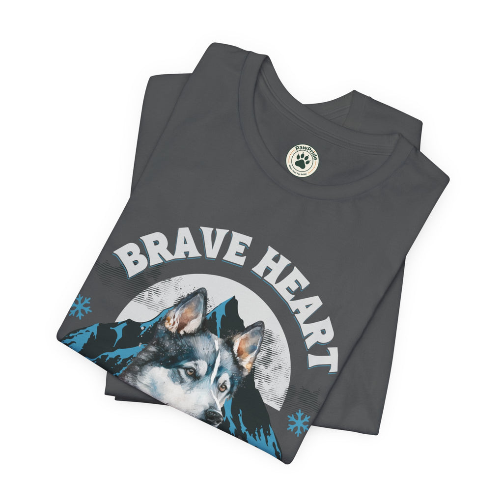 Husky T-Shirt "Brave Heart Loyal Soul" – Wildlife Mountain Graphic Tee