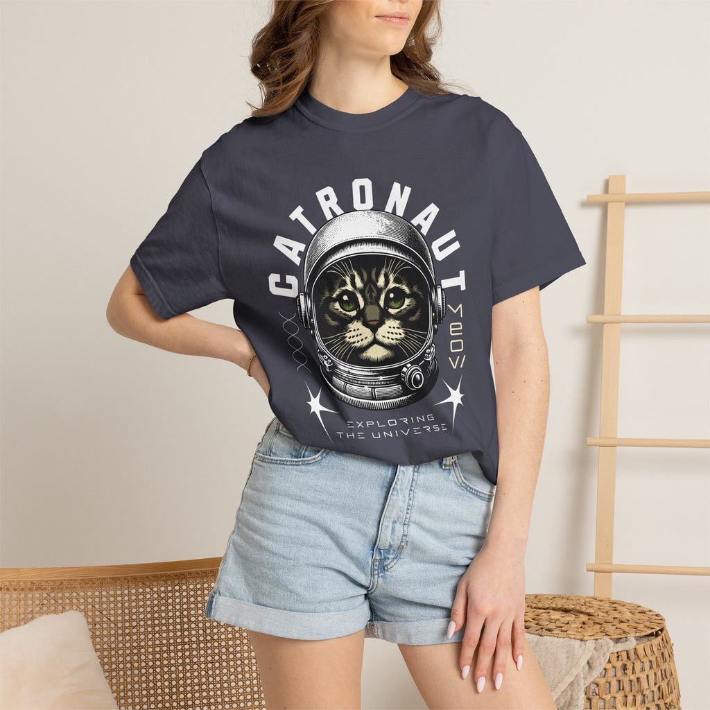 Catronaut T‑Shirt — Retro Space Cat Helmet Graphic Tee