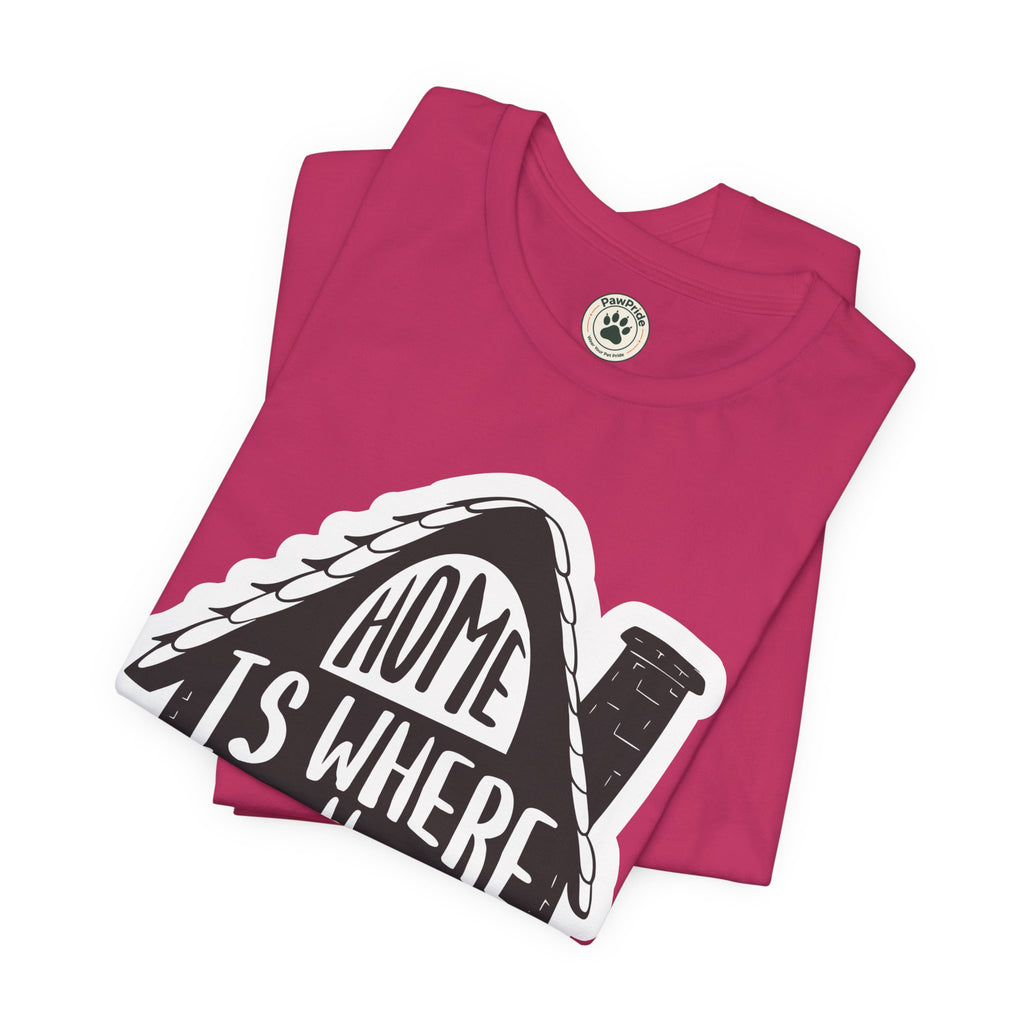 Cat Lover T-Shirt — "Home Is Where The Cat Is" Graphic Tee