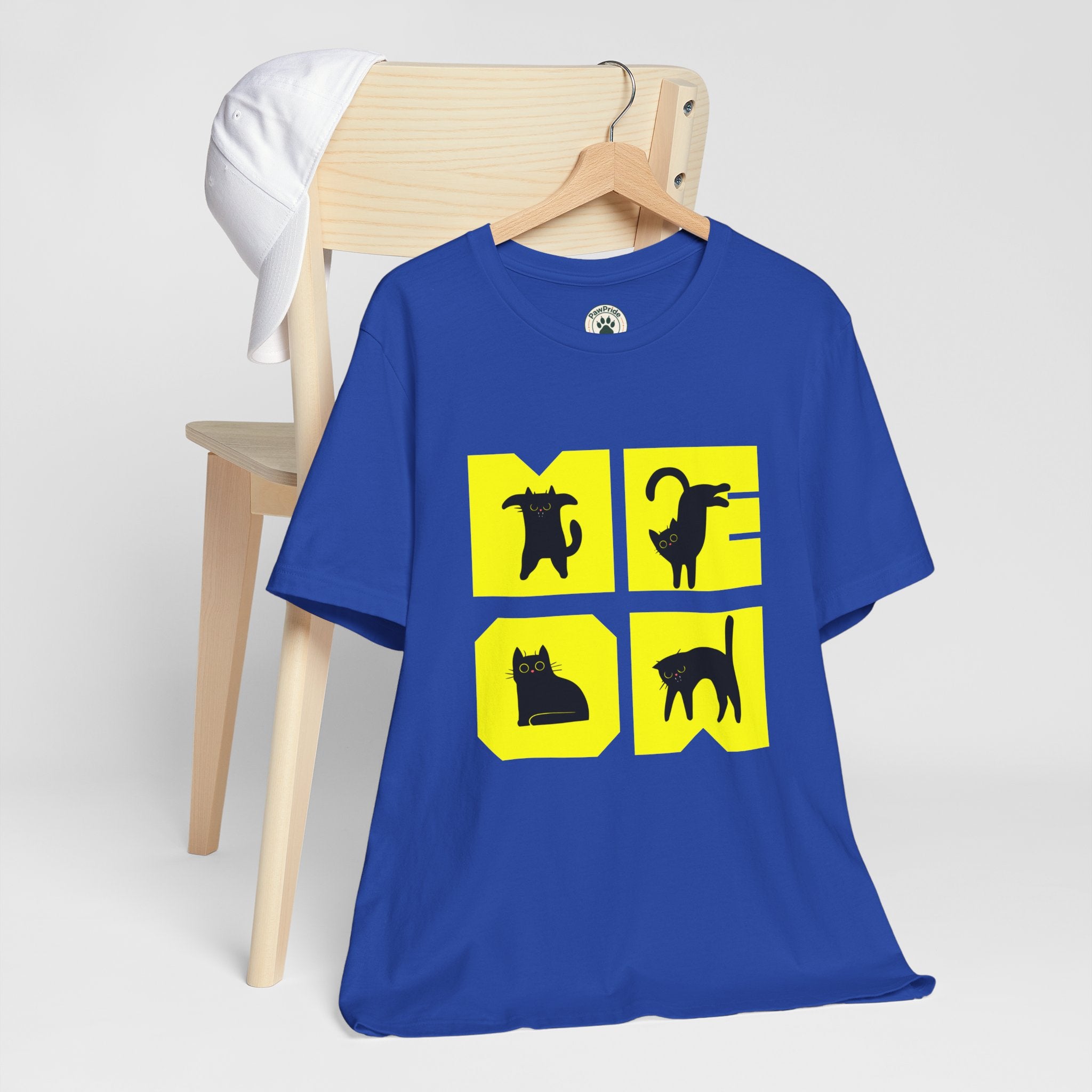 Cat Silhouette Tee — Yellow Block Cats Graphic T-Shirt